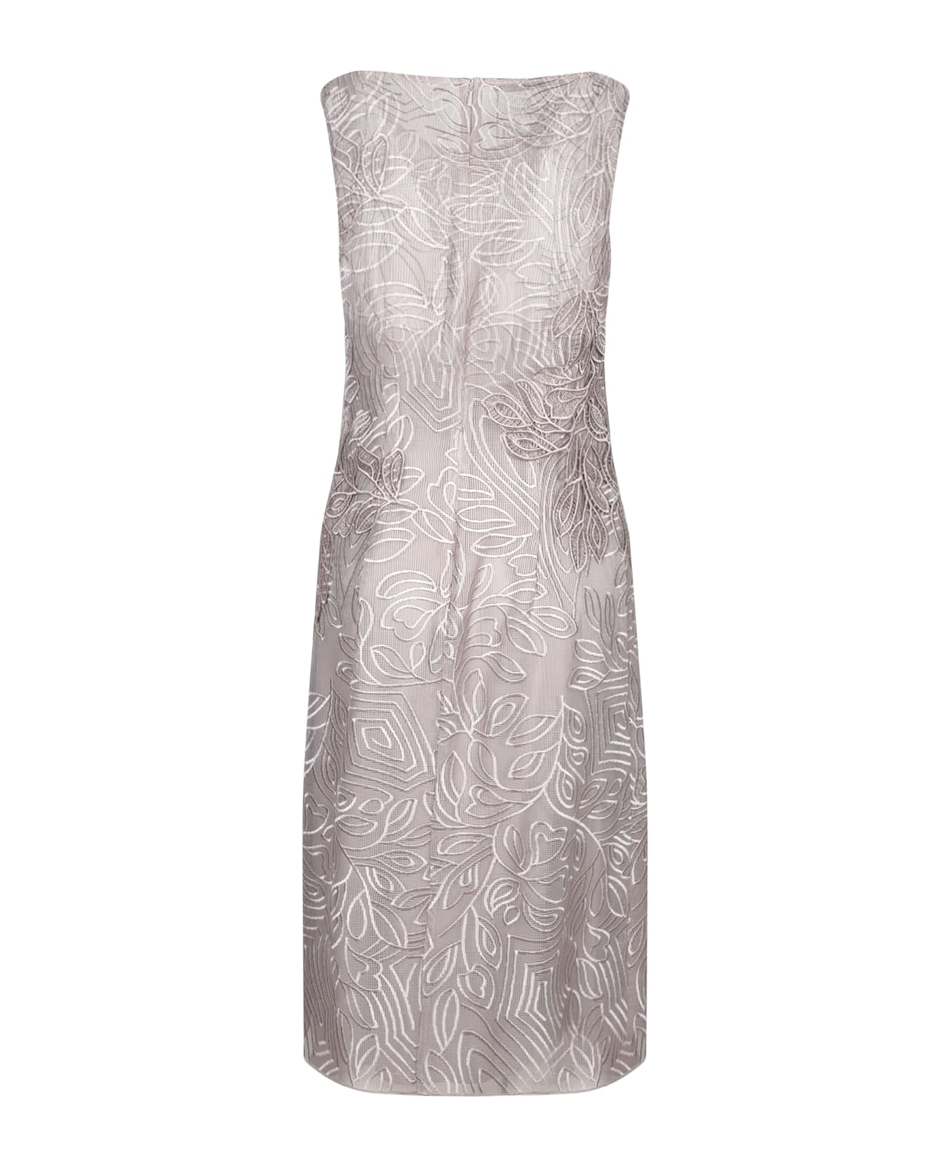 Alberta Ferretti Folie Beige Macramã© Sheath Dress - Beige