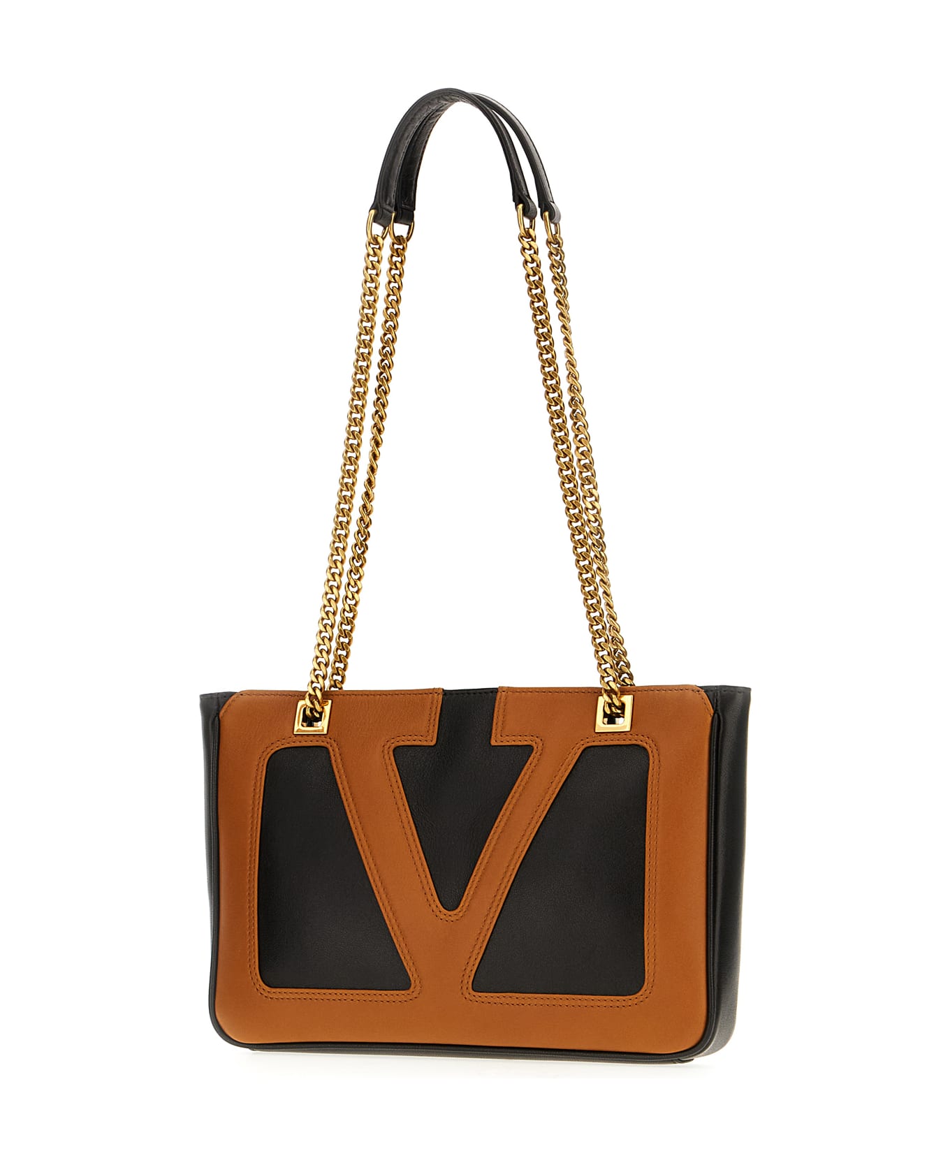 Valentino Garavani Black Nappa Leather Viva Superstar Crossbody Bag - NERO TABACCO