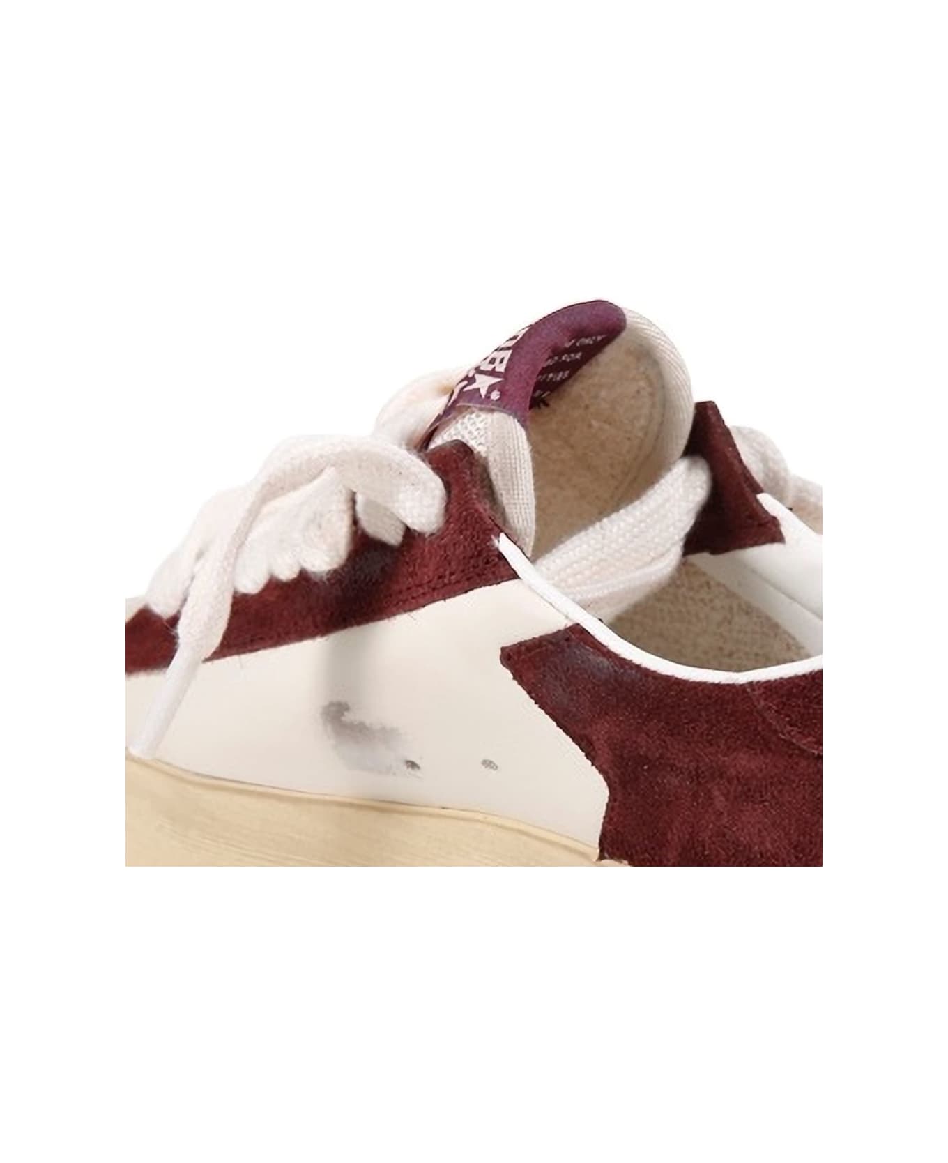 Golden Goose White And Brown Sneakers - Red