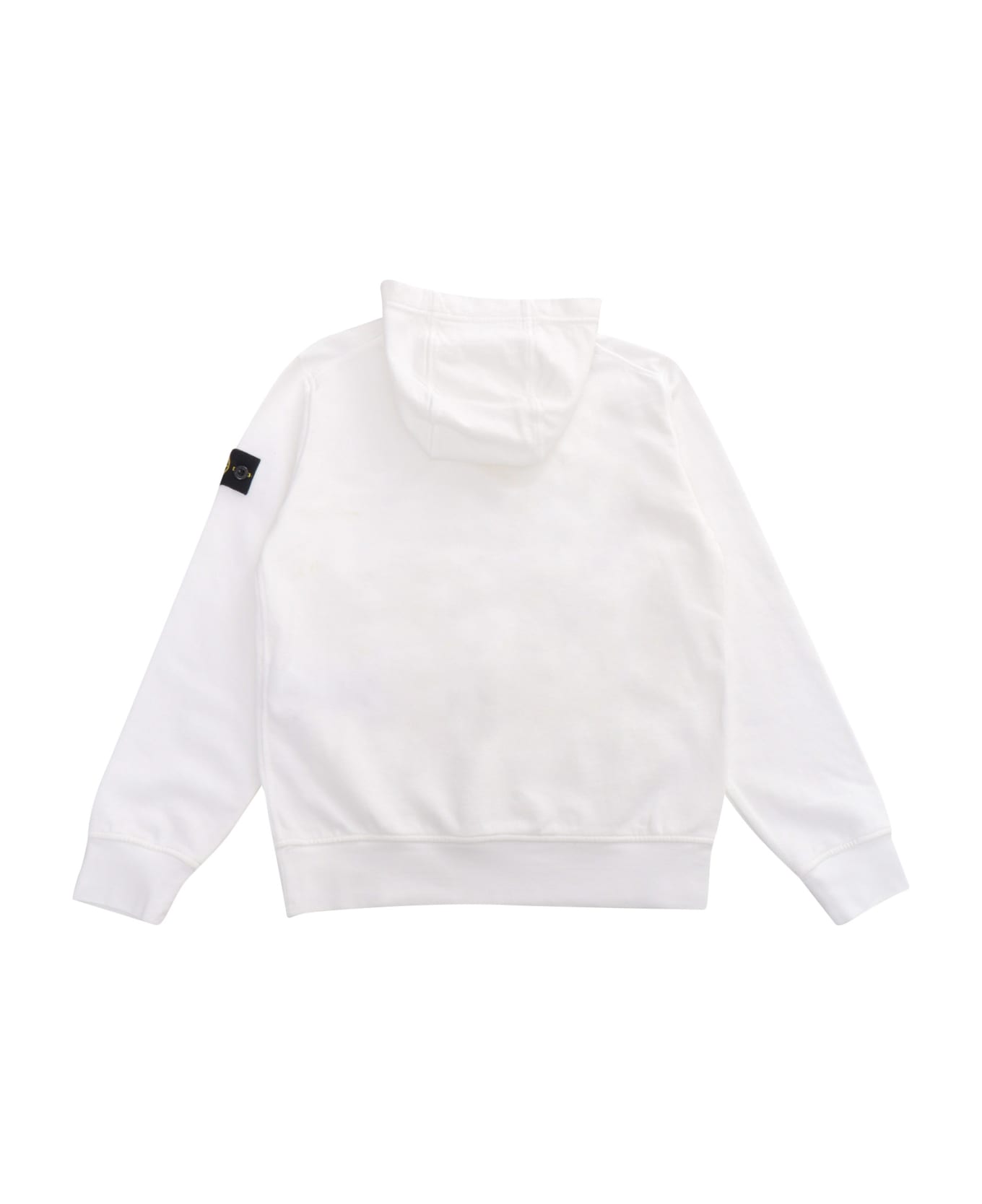Stone Island Junior White Hoodied Sweatshirt - WHITE