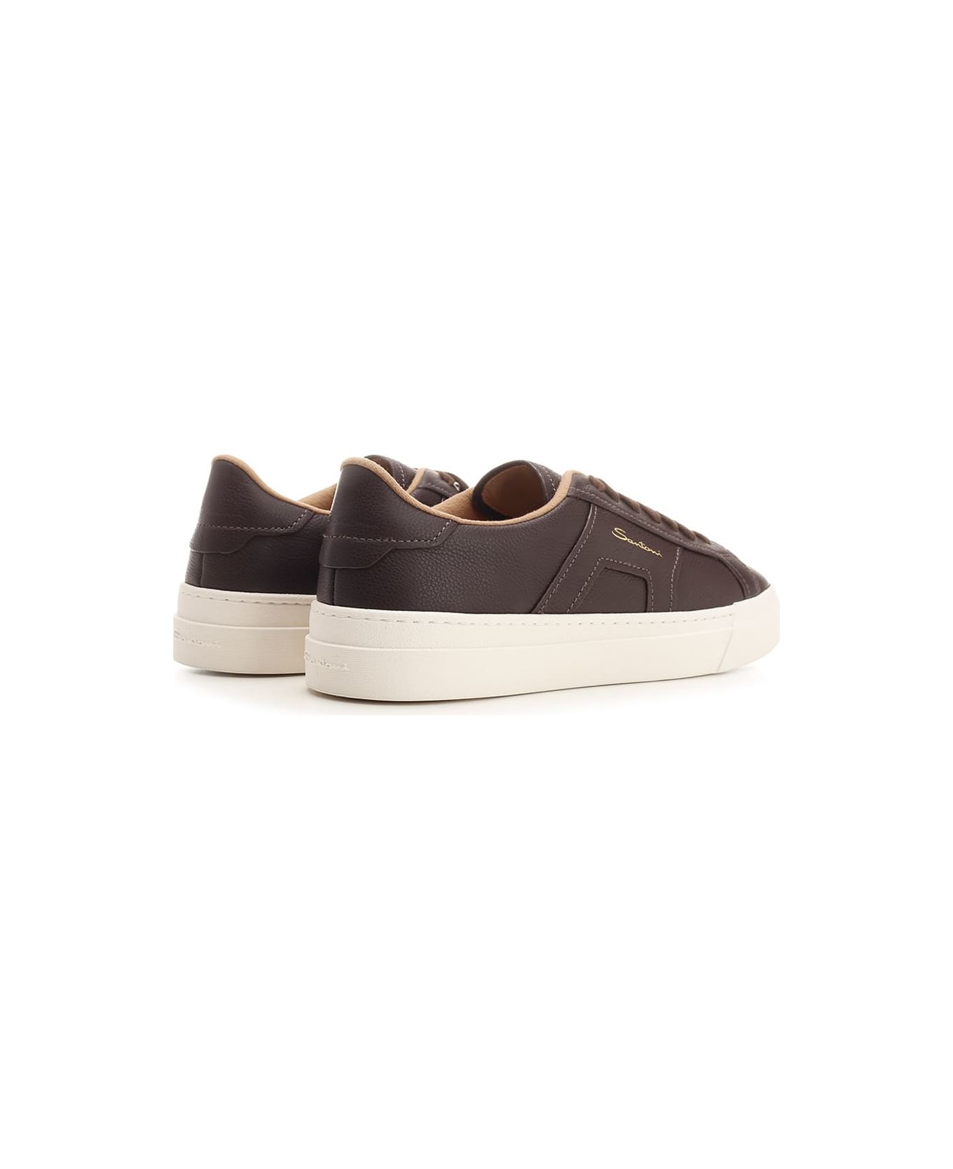 Santoni "double Buckle" Sneaker - Brown