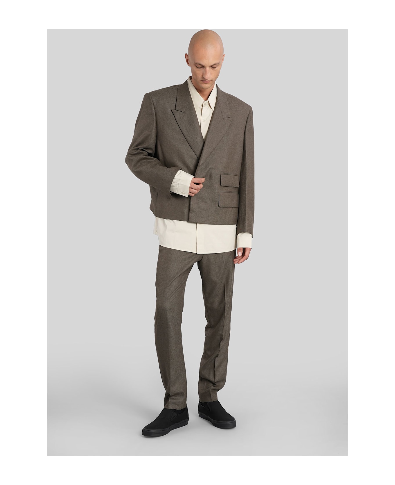 Entire Studios Slim Trouser Pants In Green Wool - green