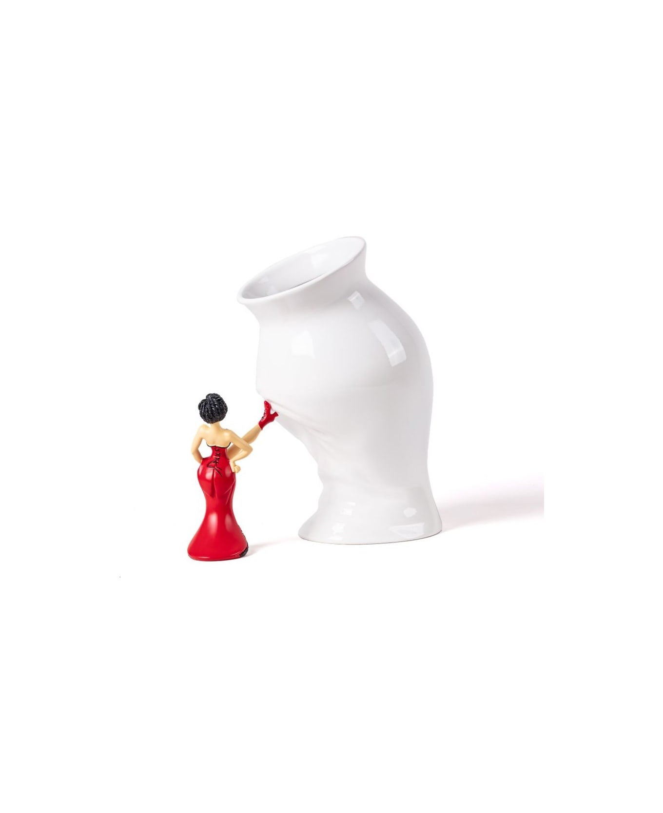 Seletti Vaso Con Statuetta In Resina Circus Lucy - Bianco