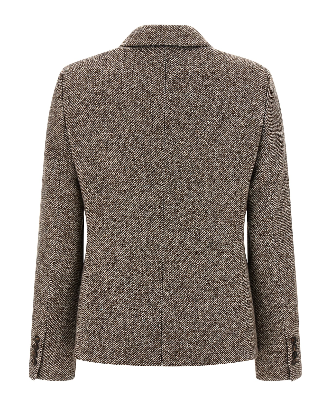 Brunello Cucinelli Double-breasted Silk Blend Blazer - Brown