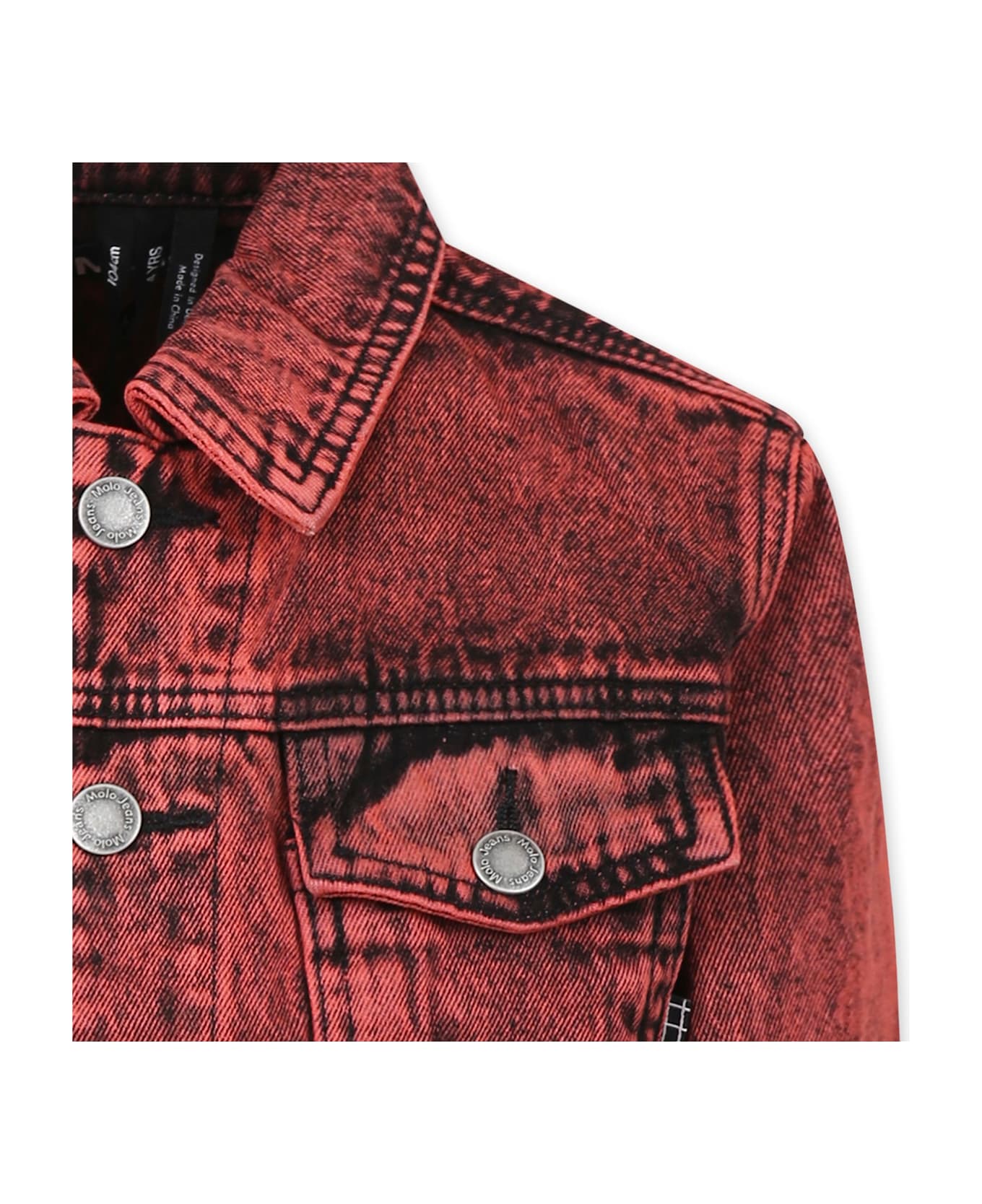Molo Red Denim Jacket For Kids - Red