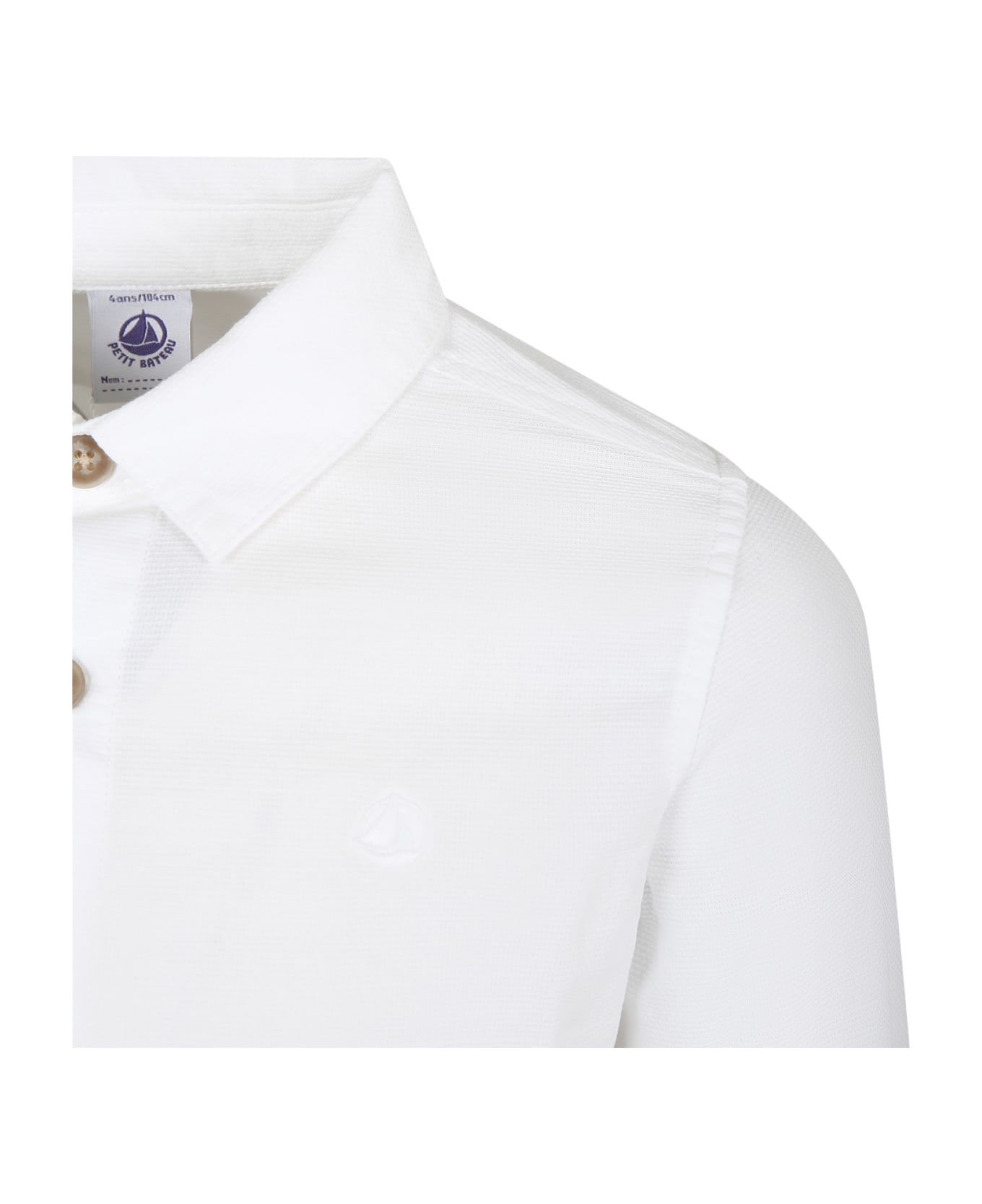 Petit Bateau White Shirt For Boy - White シャツ