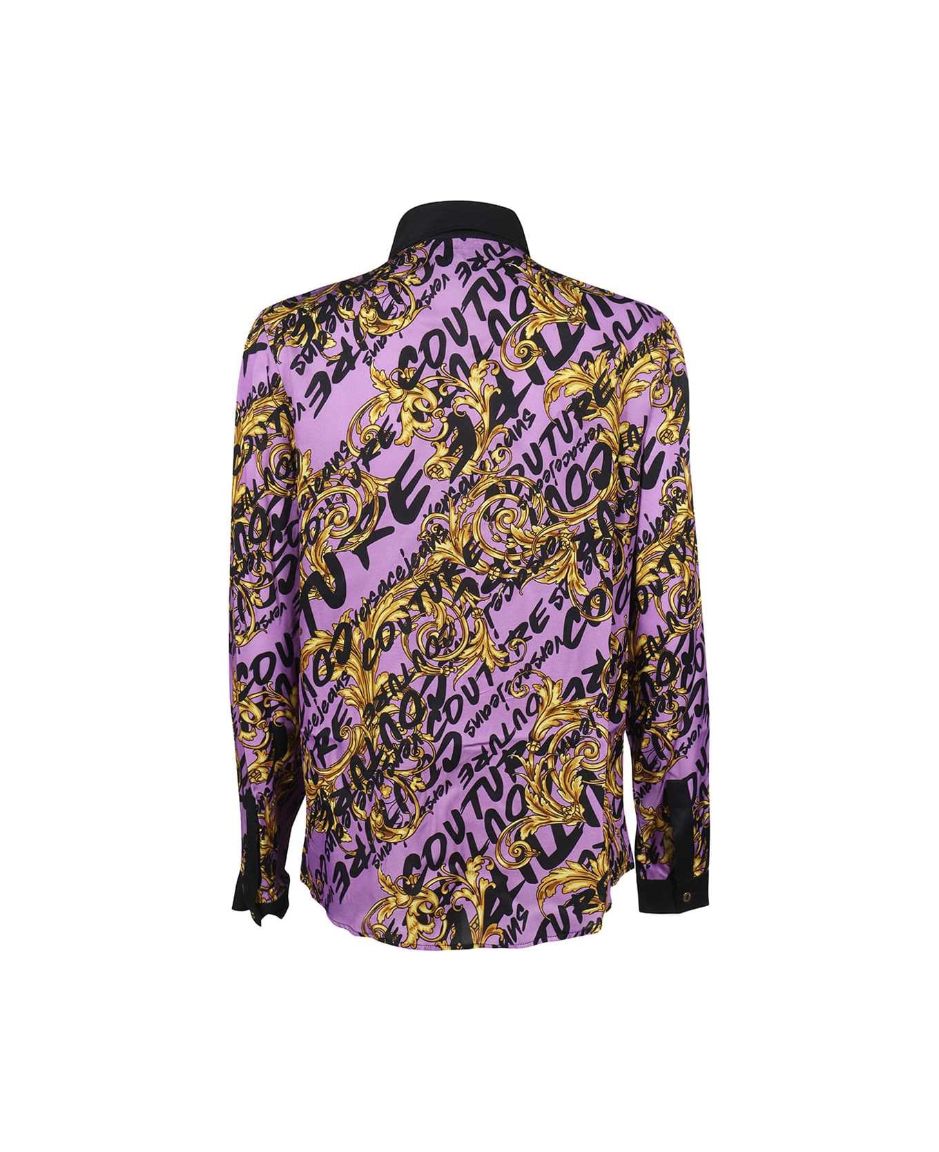 Versace Jeans Couture Printed Viscose Shirt - purple
