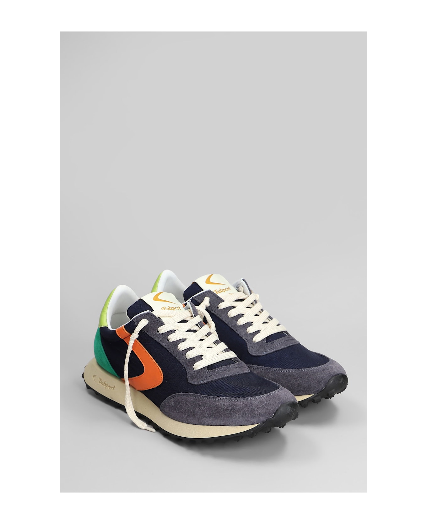 Valsport Start Sneakers In Blue Suede And Fabric - blue