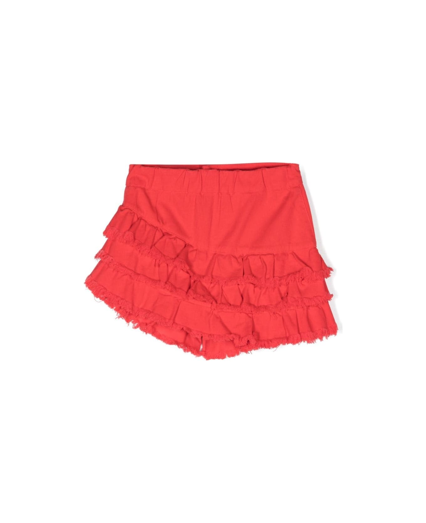Miss Grant Shorts Con Ruches - Red