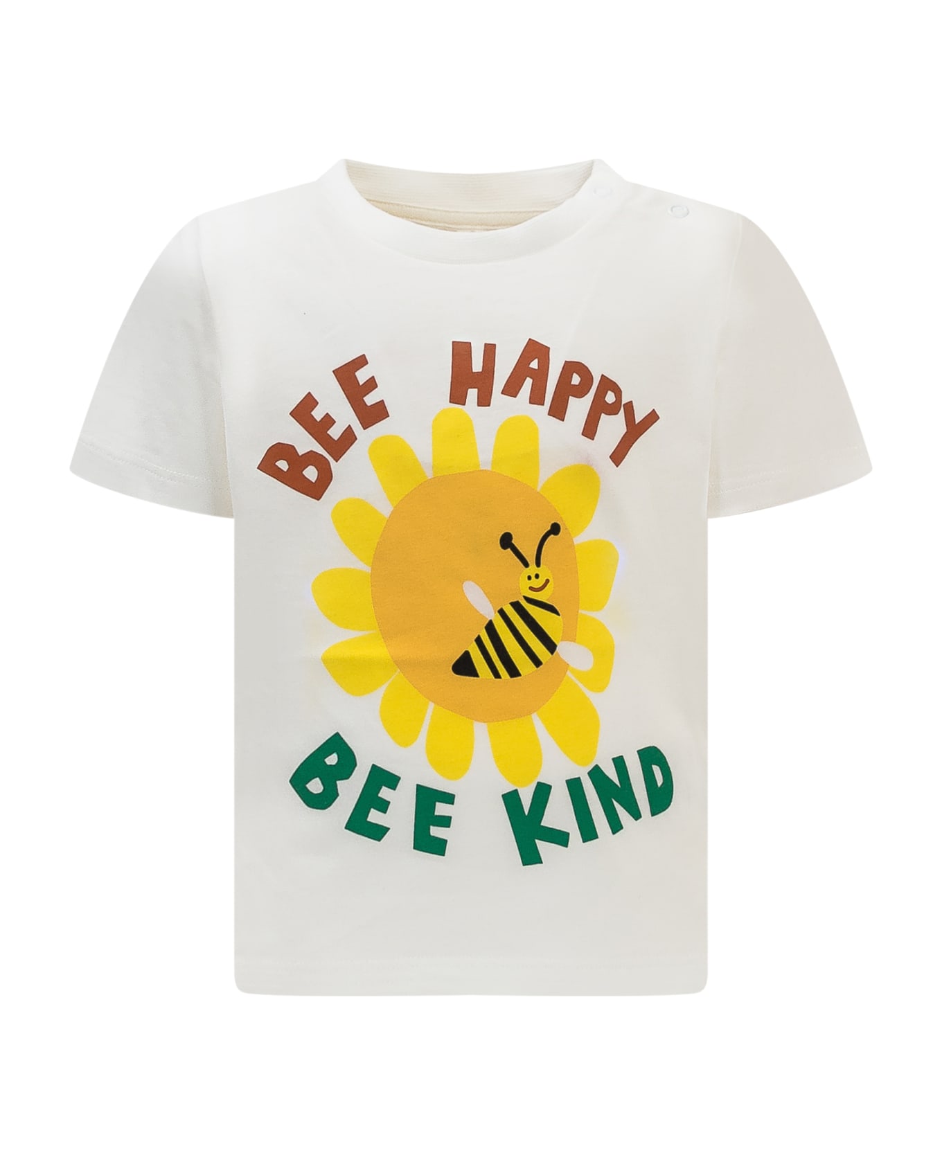 Stella McCartney Kids Be Happy T-shirts - Ivory Tシャツ＆ポロシャツ