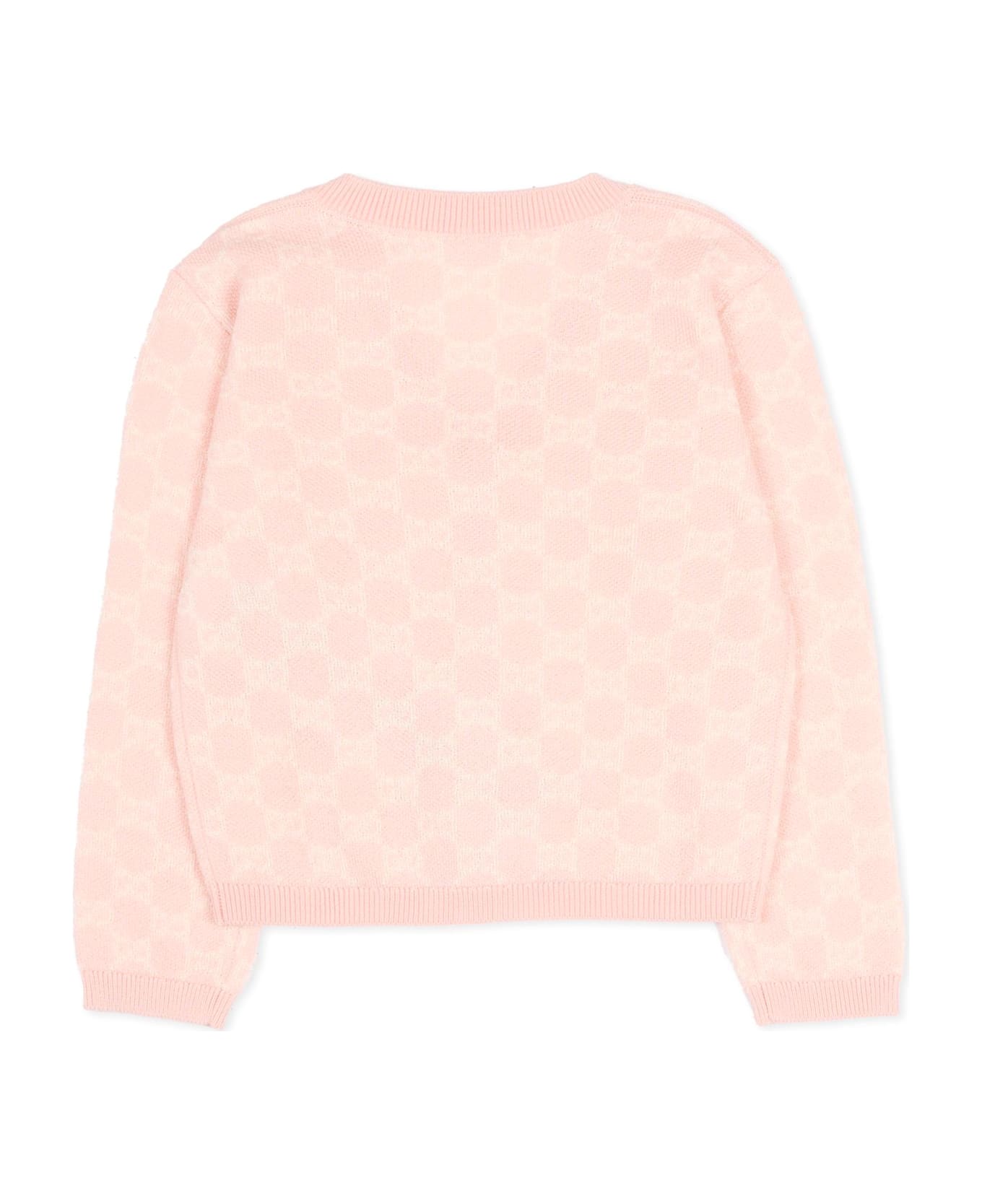Gucci Pink Cardigan For Baby Girl With Gg - Pink