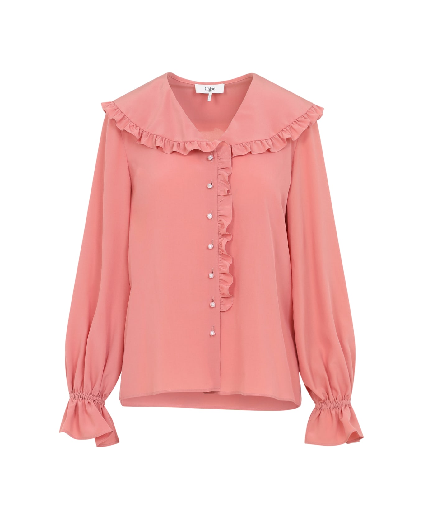 Chloé Silk Blouse - Flaming Coral