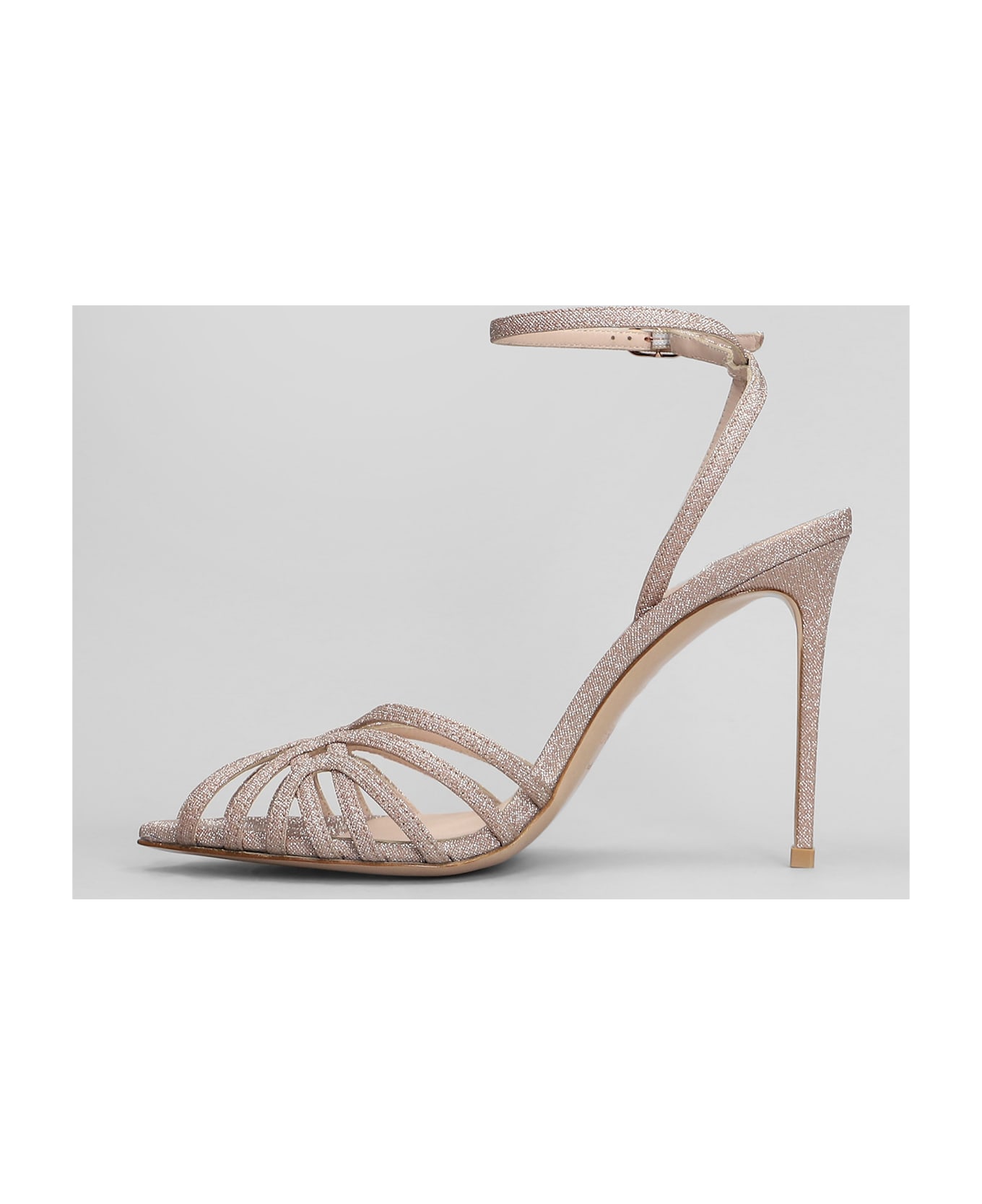 Le Silla Embrace Sandals In Powder Glitter - powder
