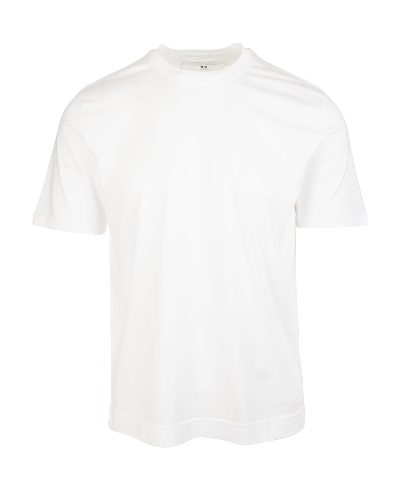 Fedeli Basic T-shirt In White Giza Jersey - White
