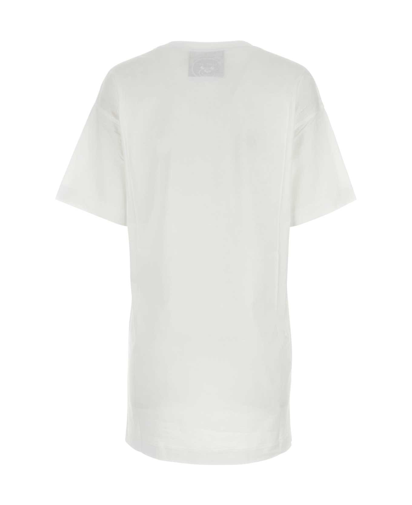 Moschino White Cotton T-shirt Dress - FantasiaBianco