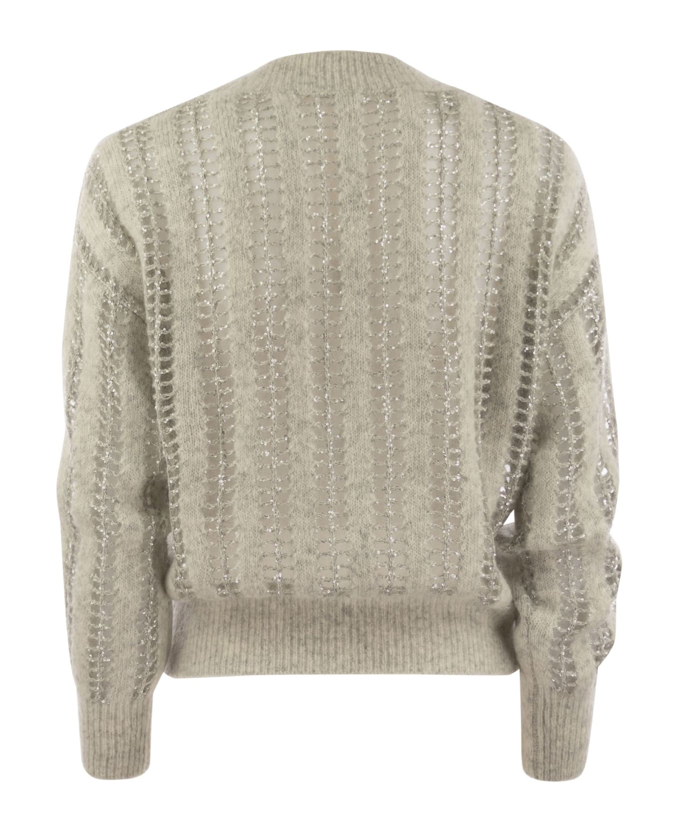 Brunello Cucinelli Wool And Mohair V-neck Sweater - Pearl