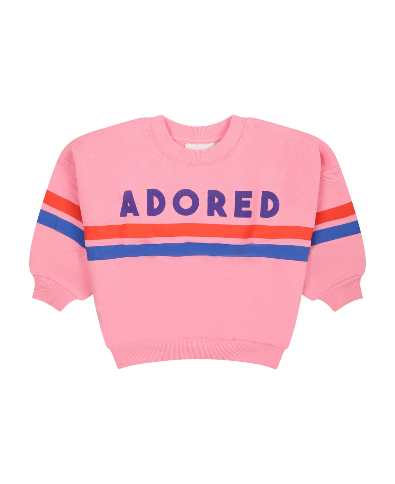 Mini Rodini Pink Sweatshirt For Baby Girl With Writing - Pink