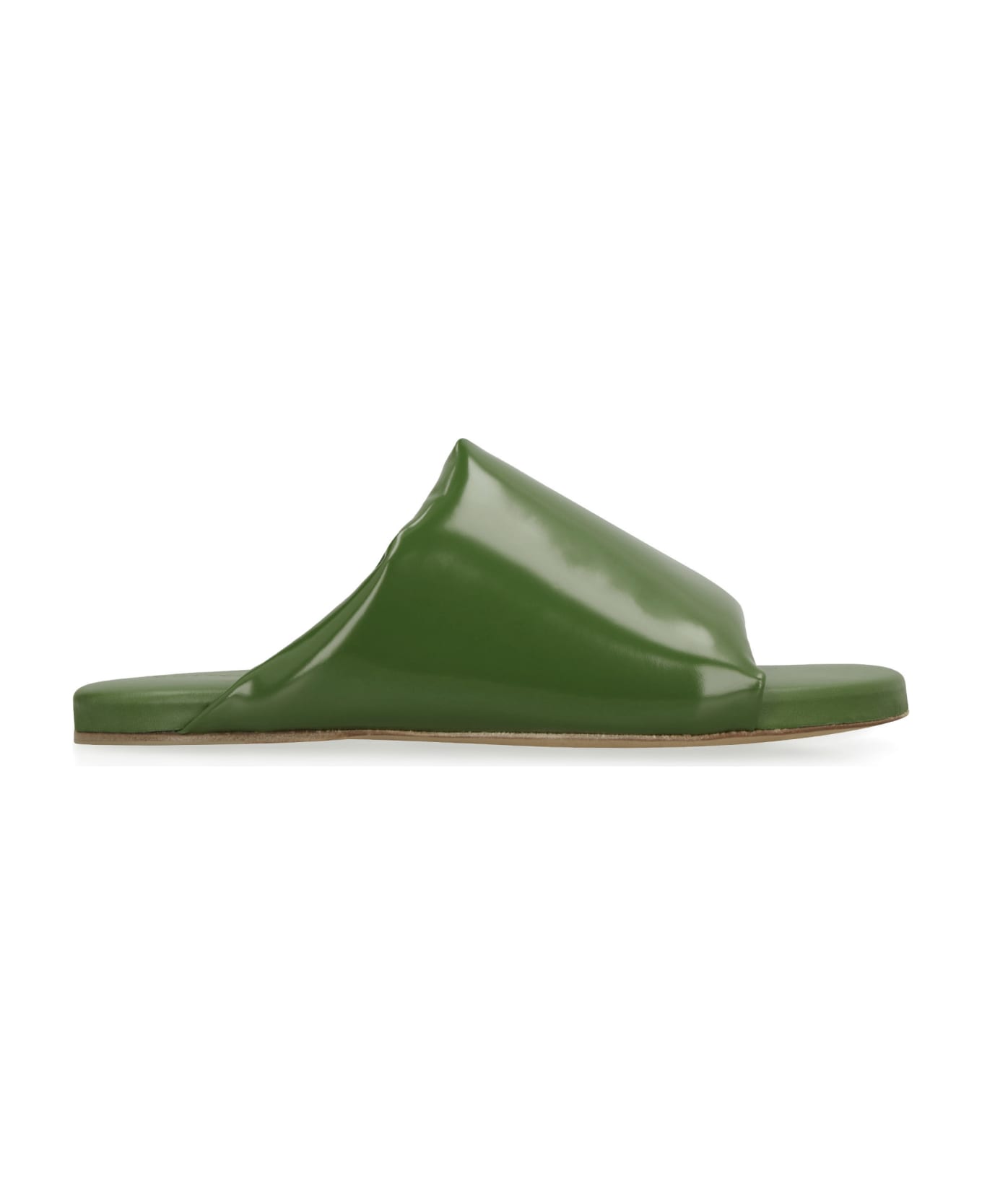 Bottega Veneta Cushion Leather Sandals - green サンダル