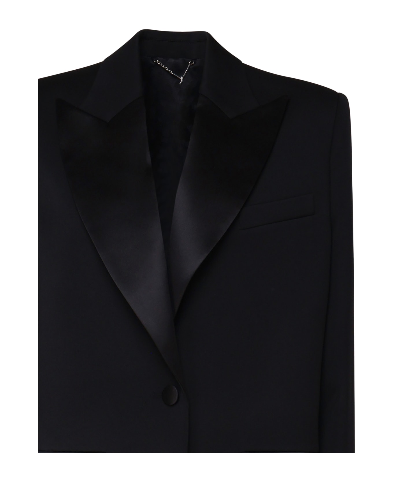 Magda Butrym Blazer With Satin Lapels - Black