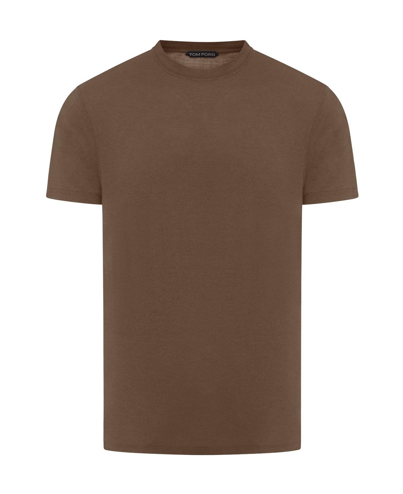 Tom Ford Cotton And Lyocell T-shirt - BROWN