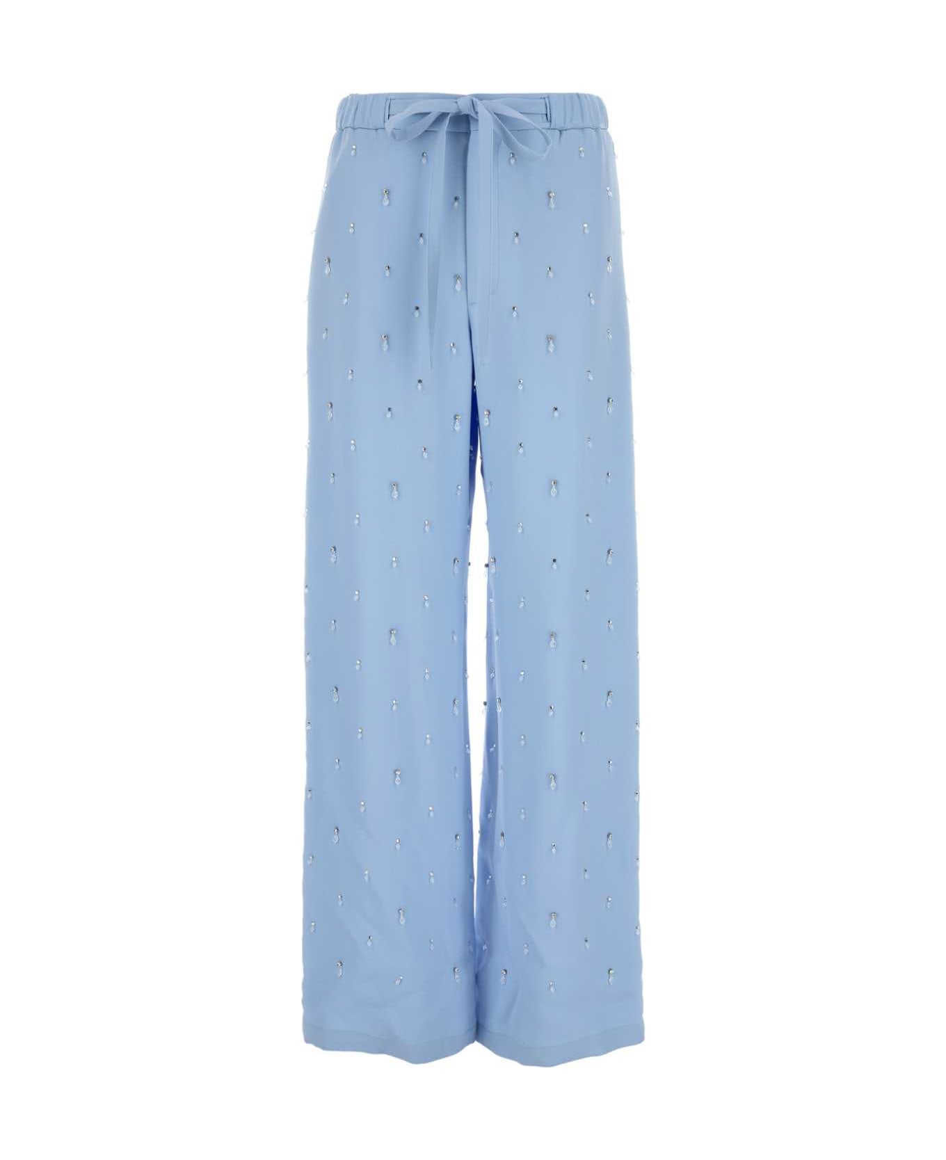 Gucci Powder Blue Crepe Wide-leg Pant - LAVENDERAURAMIX