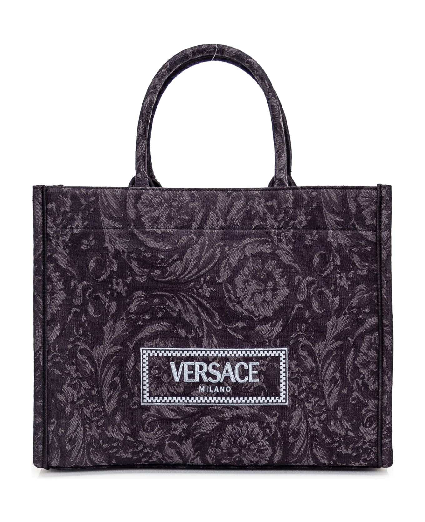 Versace Tote Athena Barocco Bag - BLACK