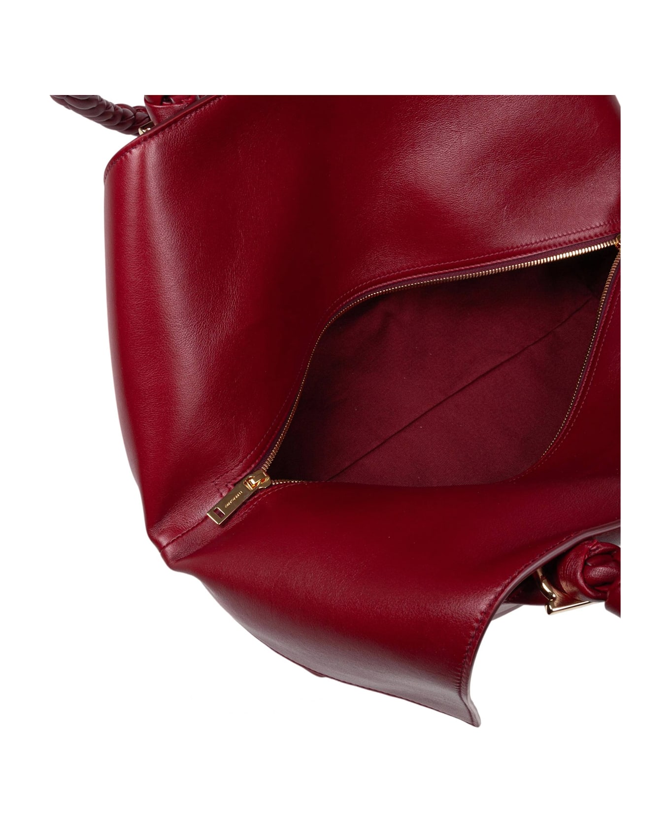 Ferragamo Scarf Sh M Handbag In Calfskin Color Burgundy - Burgundy