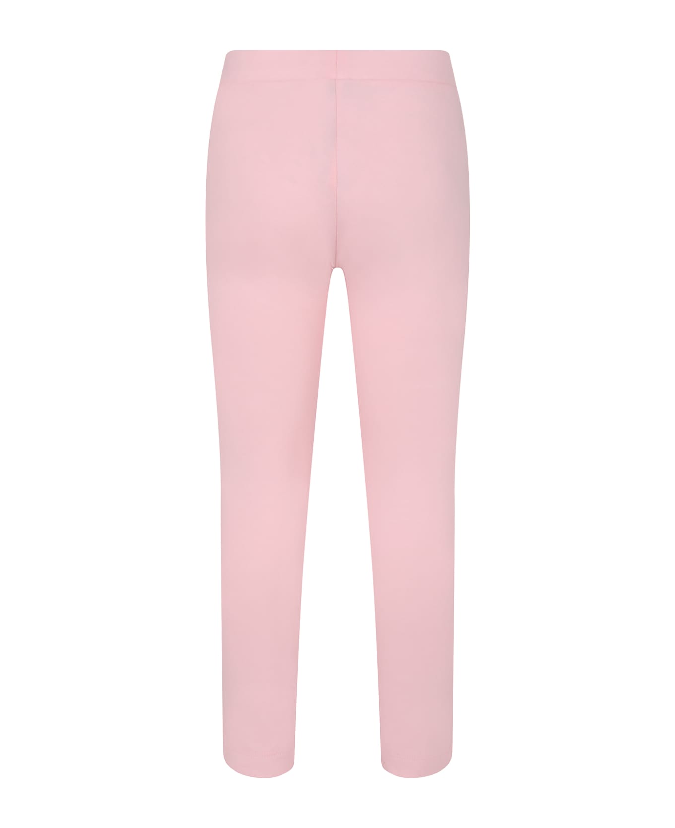 Moschino Pink Leggings For Girl With Teddy Bear And Logo - Pink ボトムス
