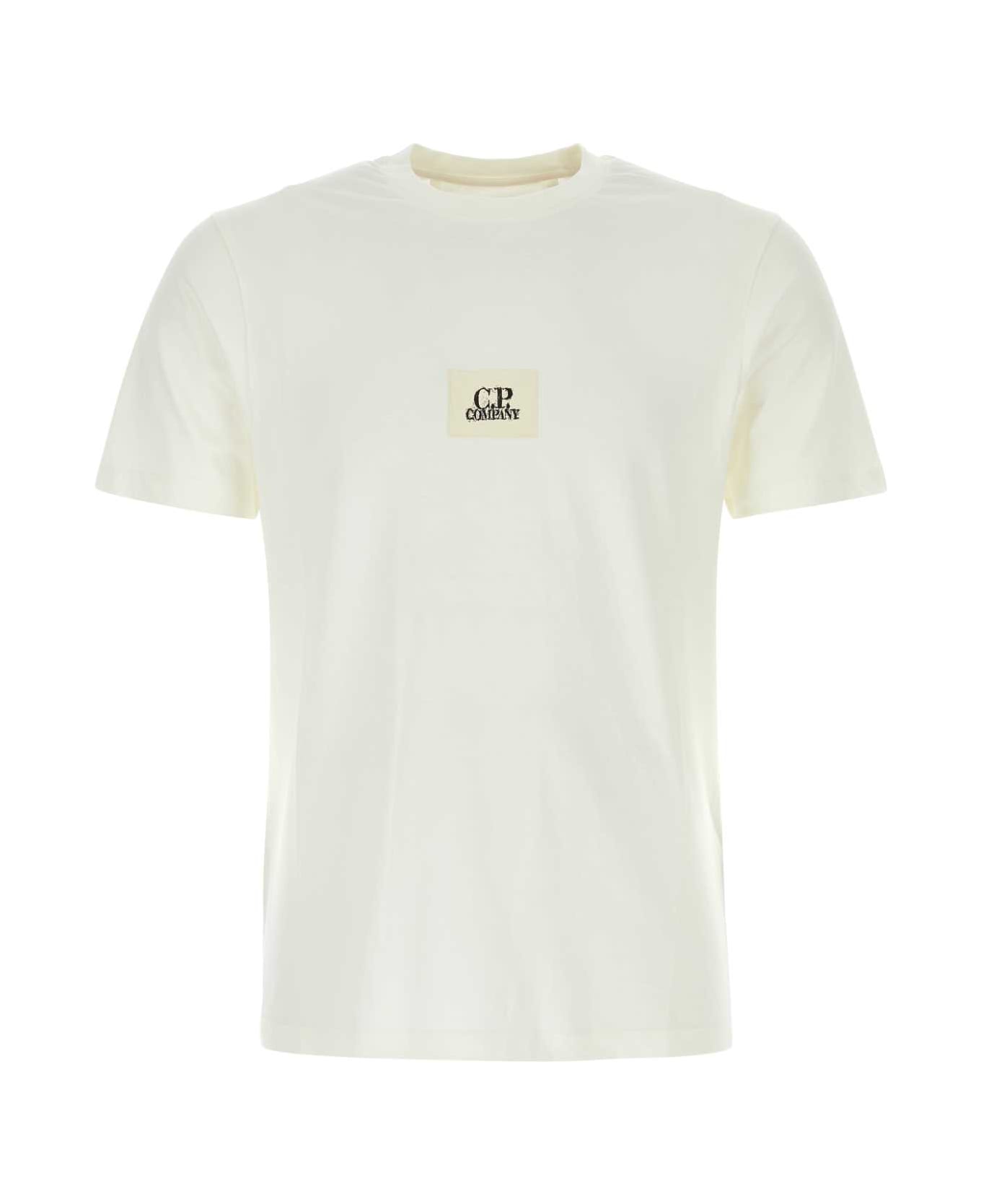 C.P. Company White Cotton T-shirt - GAUZEWHITE