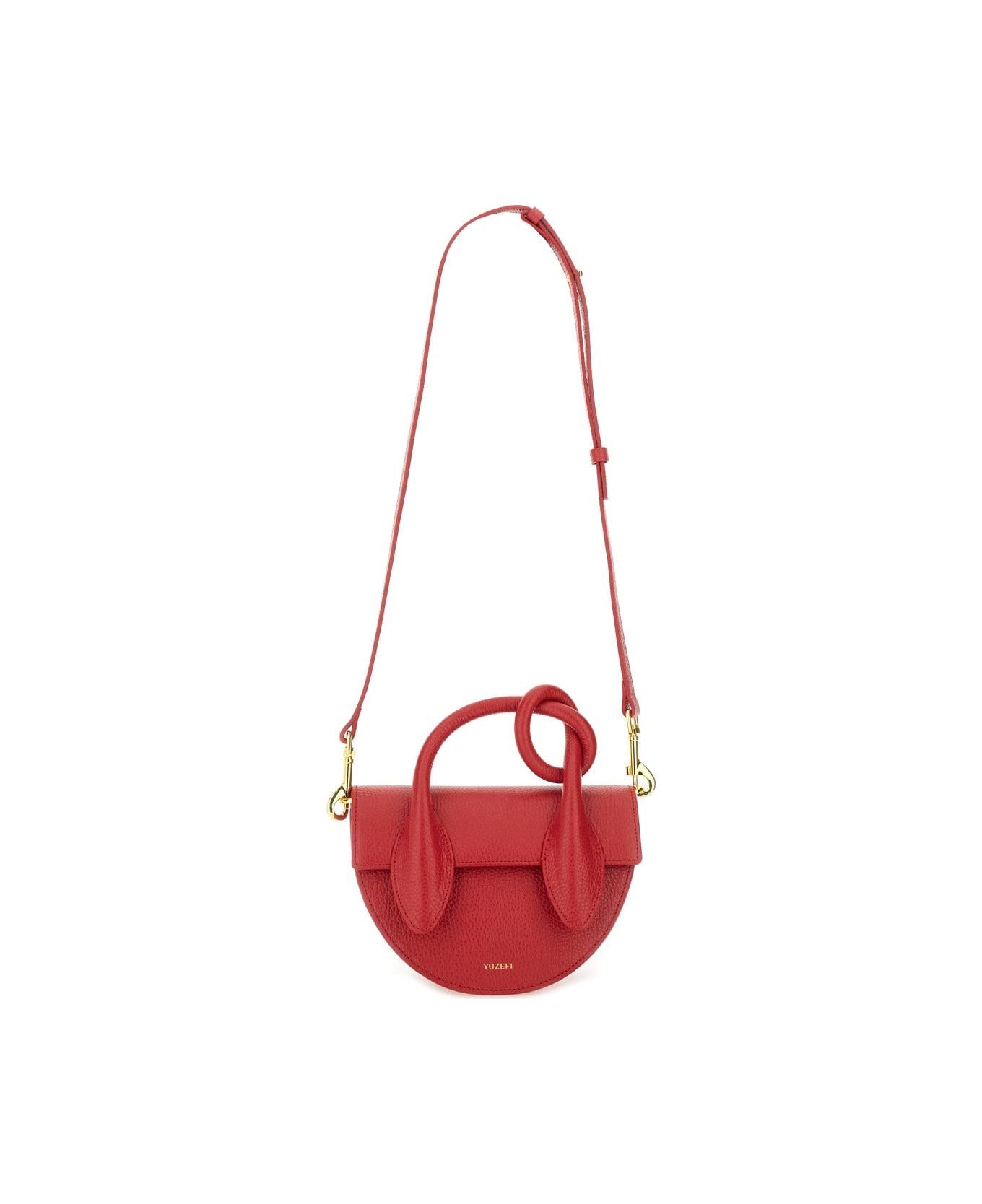 YUZEFI Leather "pretzel" Bag - RED