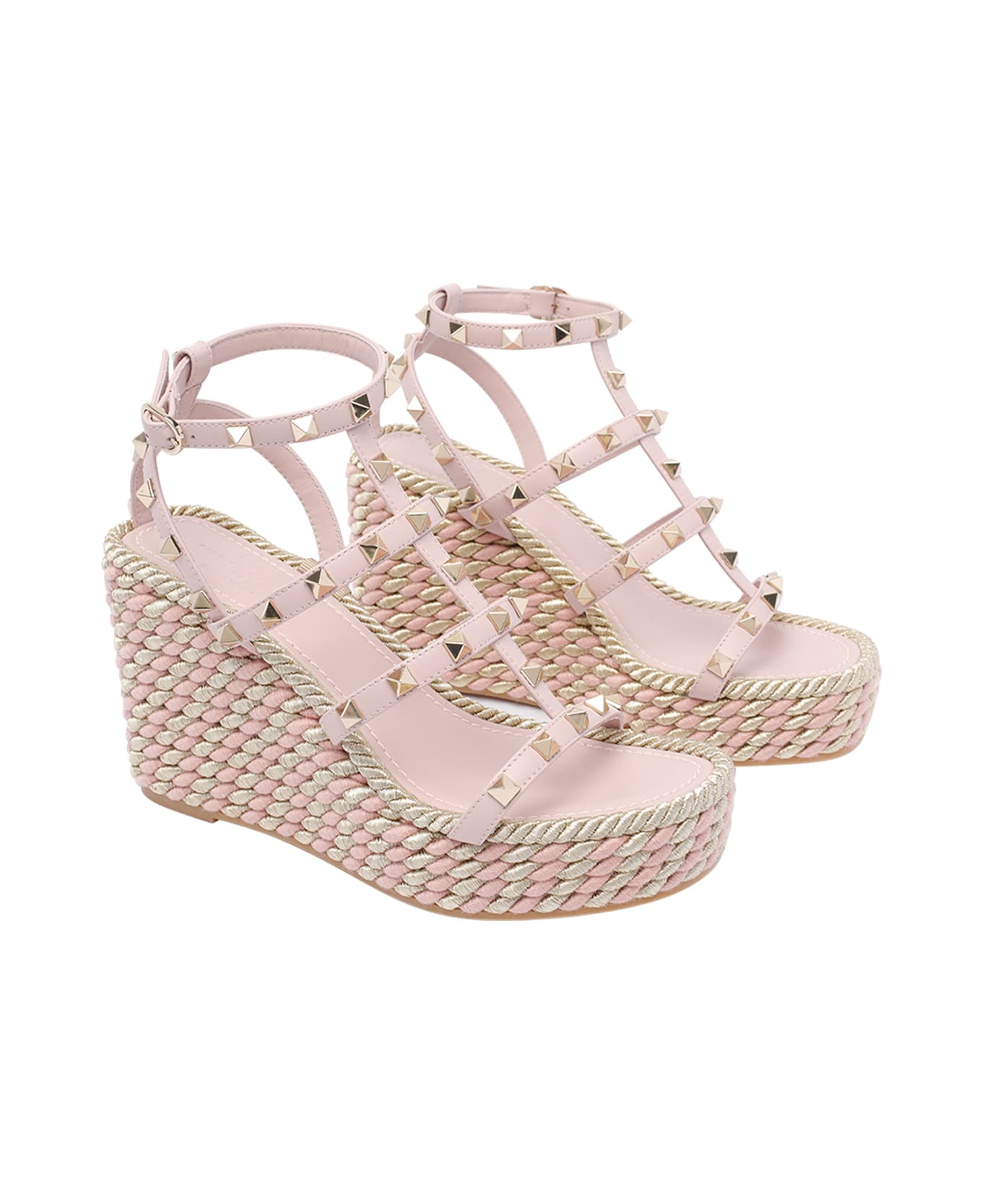 Valentino Garavani Rockstud Wedged Sandals - Pink