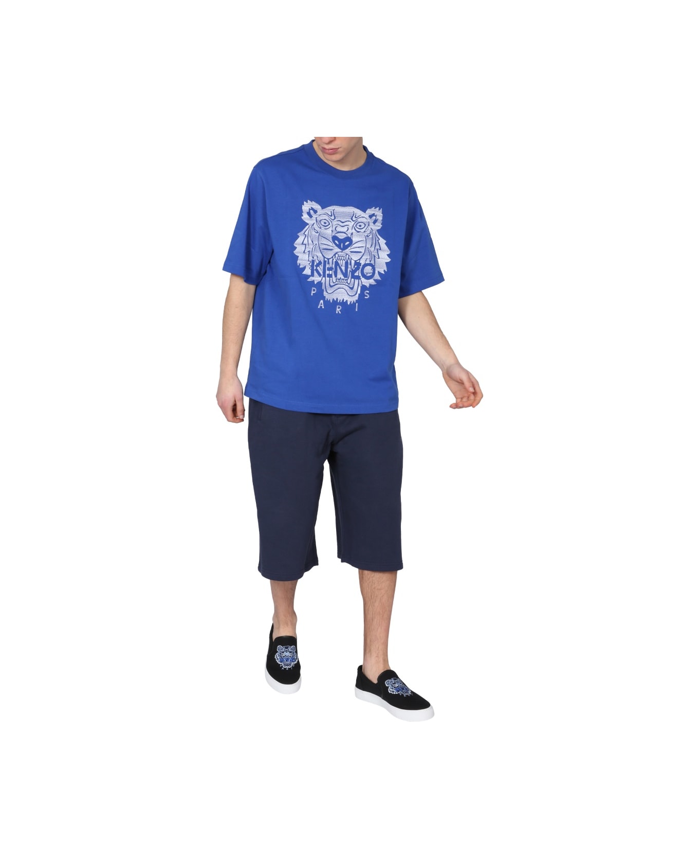 Kenzo Cotton Sweatshirt Shorts - BLUE