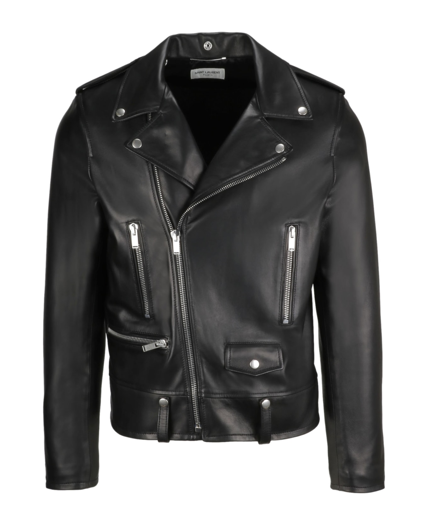 Saint Laurent Zipped Biker Jacket - Black