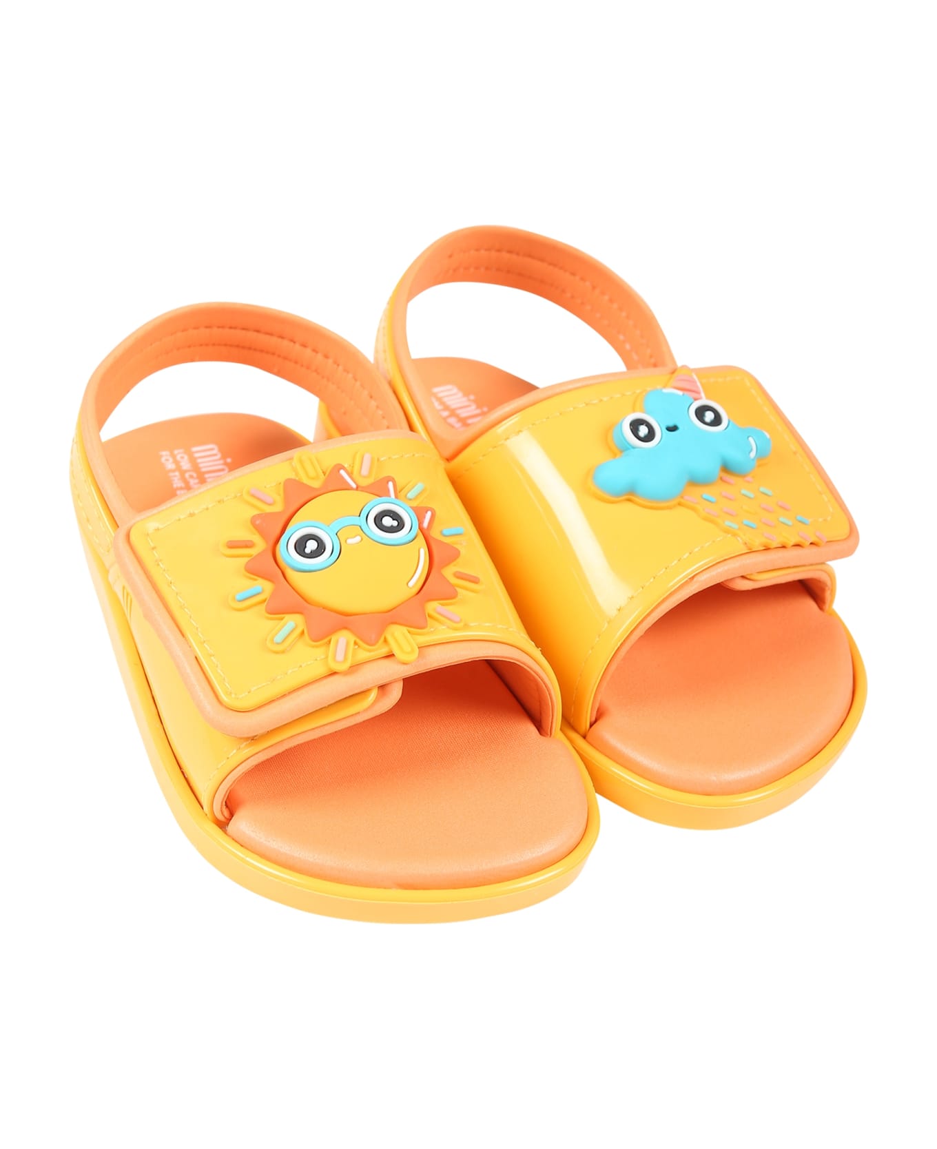 Melissa Orange Sandals For Kids With Sun And Cloud - Orange
