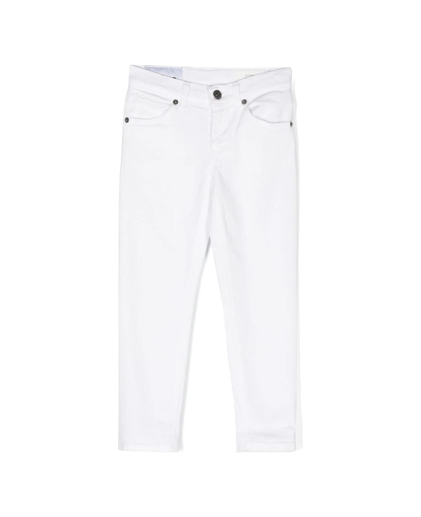Dondup White Denim Tapered Jeans - White