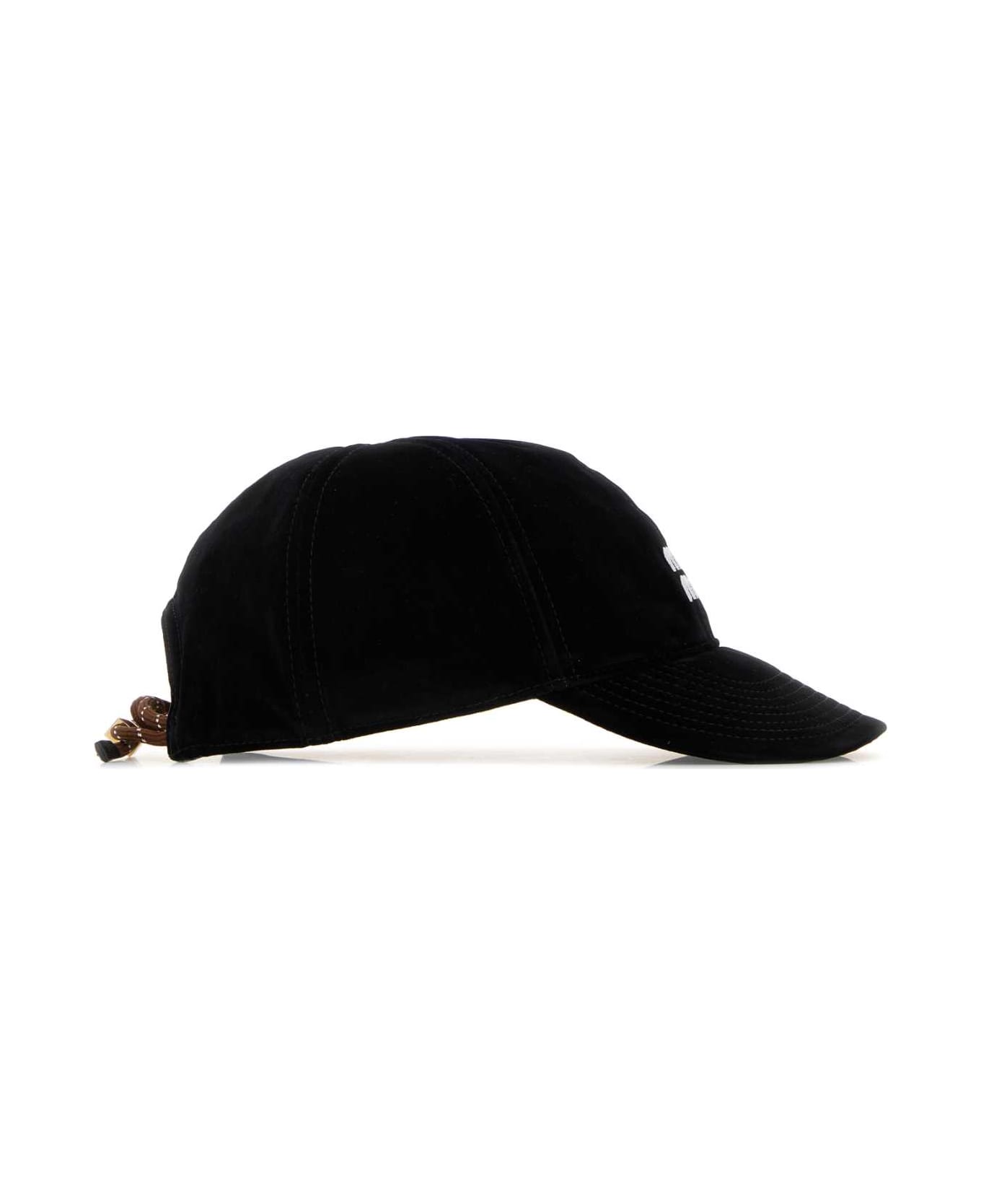 Miu Miu Black Velvet Baseball Cap - NEROTABACCO