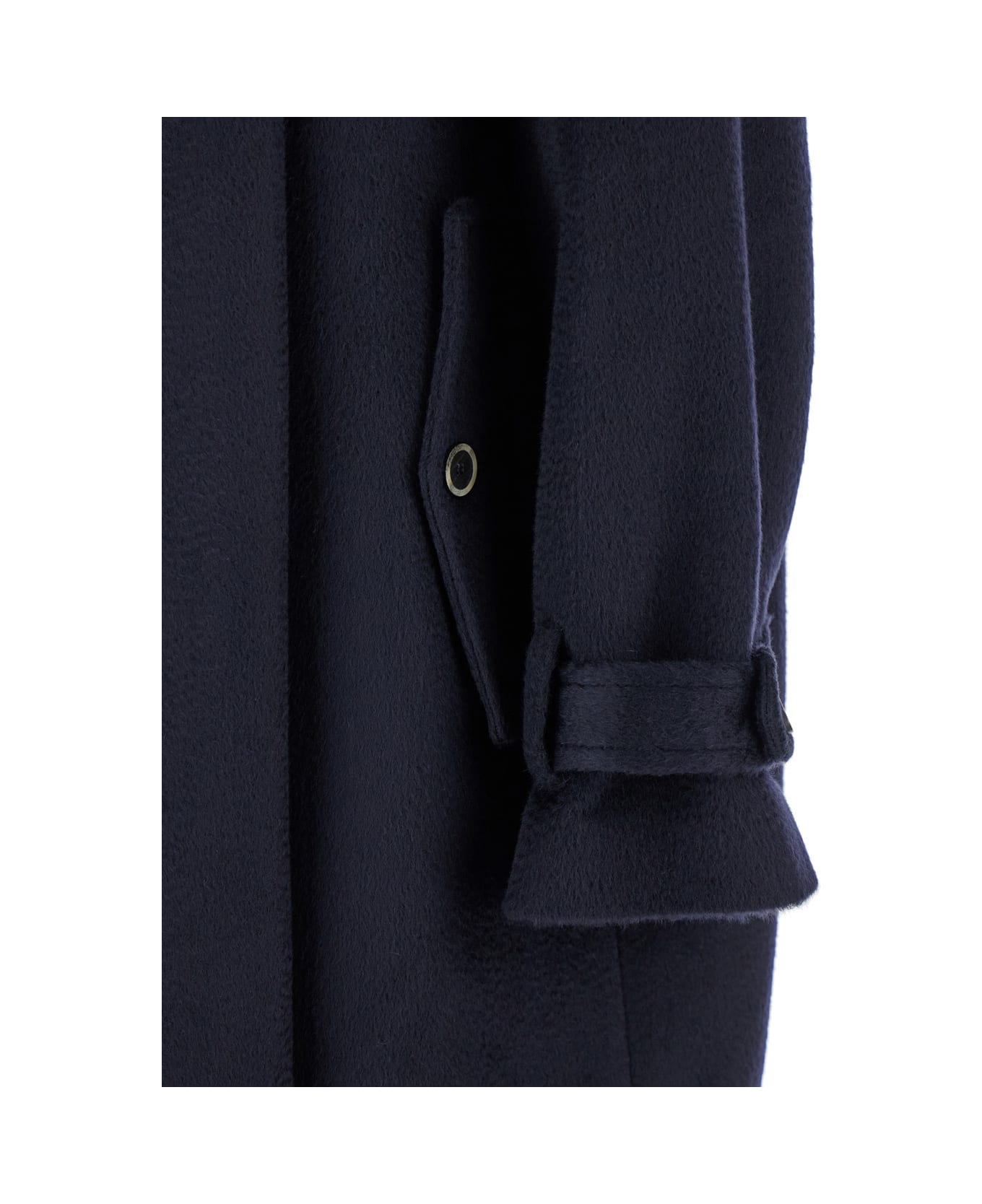 SEMICOUTURE Blue Single-breasted Long Coat With Scarf In Wool Blend Woman - Blu