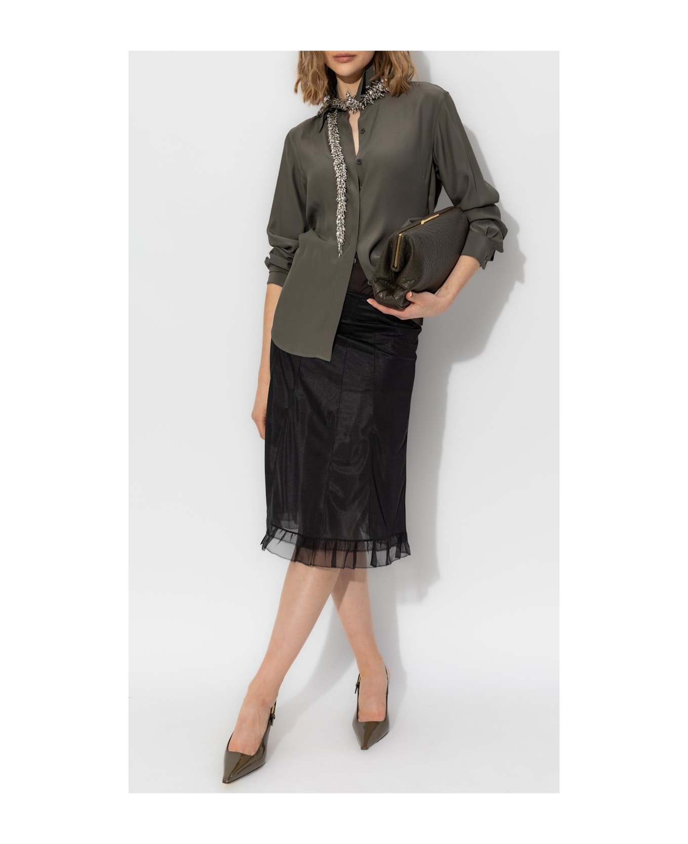 Dries Van Noten Shirt With Silk Finish - GREEN