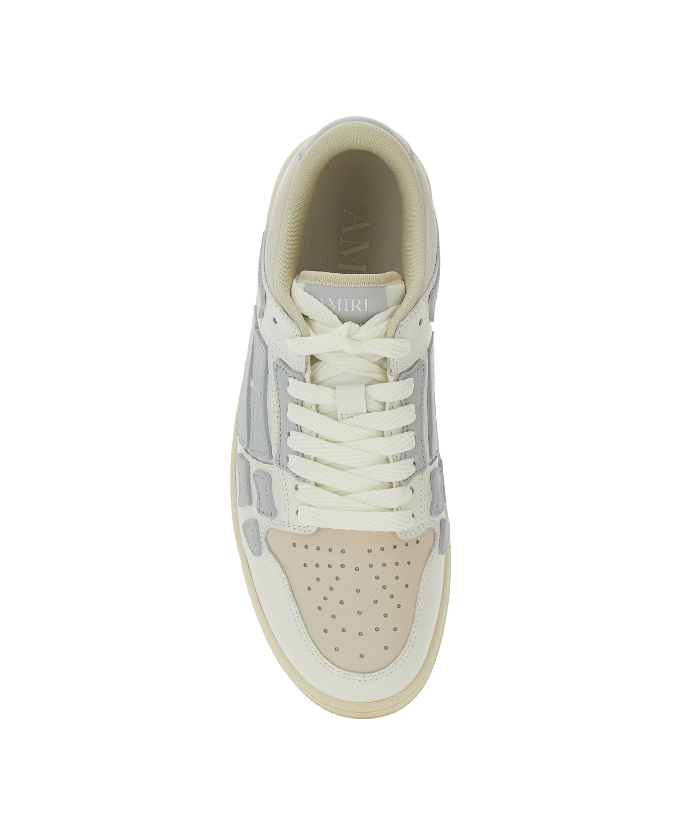 AMIRI 'skel Top' Grey Low Top Sneakers With Logo Patch On The Tongue And Logo Lettering On The Heel In Leather Man - White