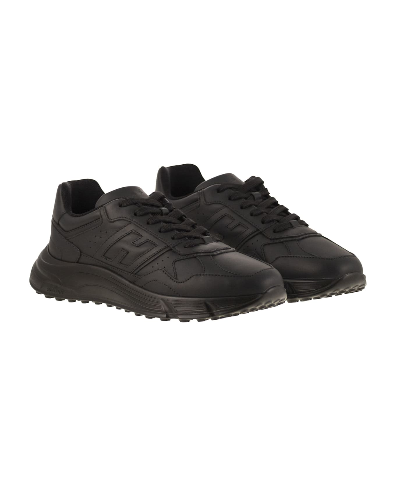 Hogan Hyperlight Leather Trainers - Black