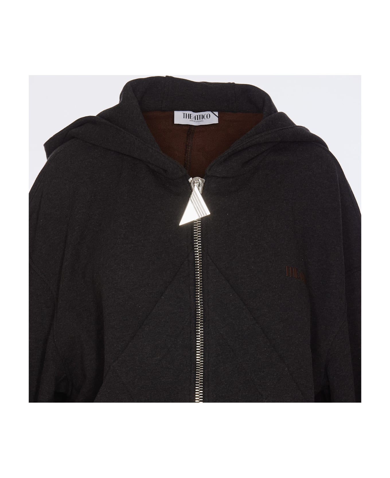 The Attico Zip Up Hoodie - Black