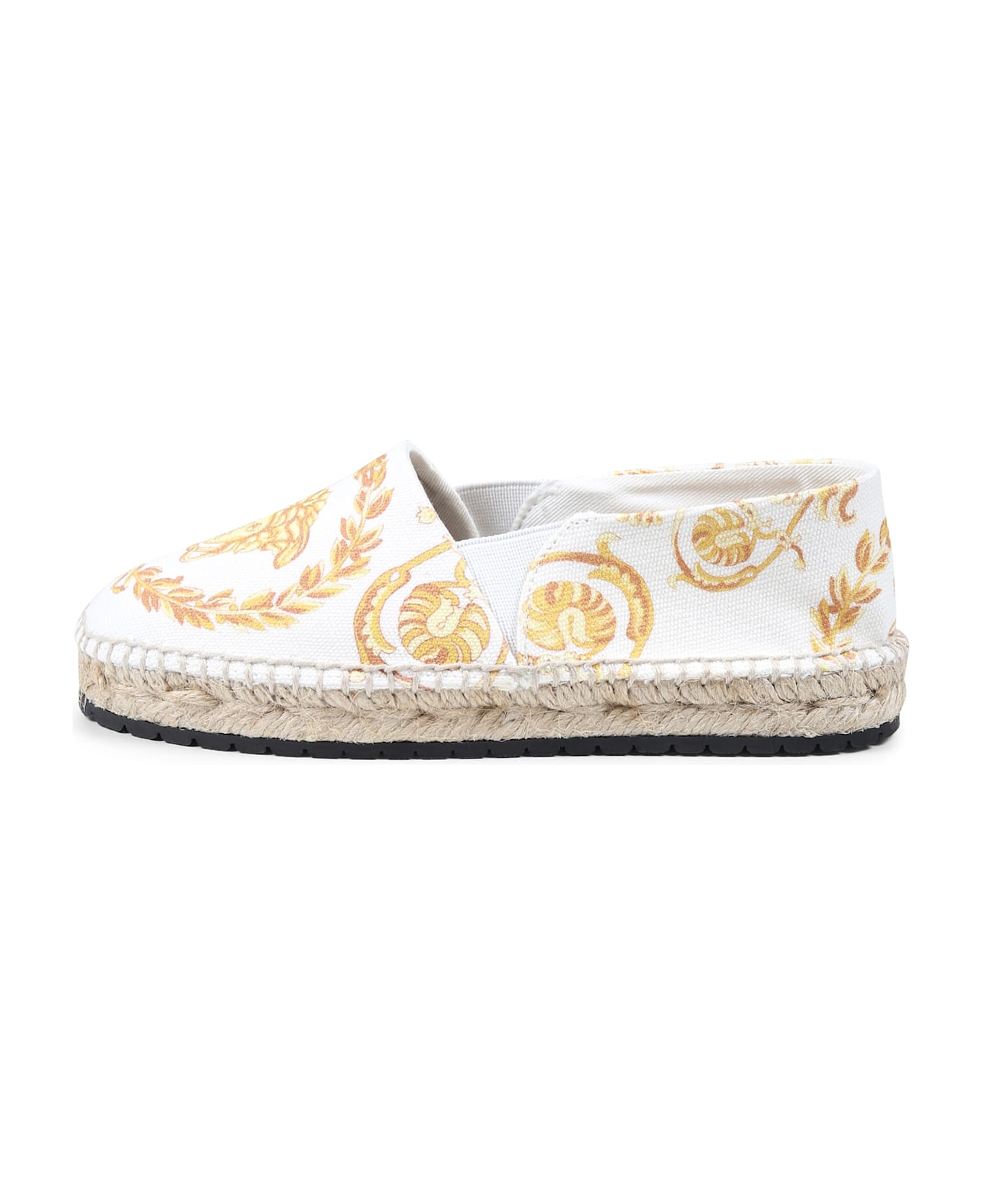 Versace White Espadrilles For Girl With Medusa - White