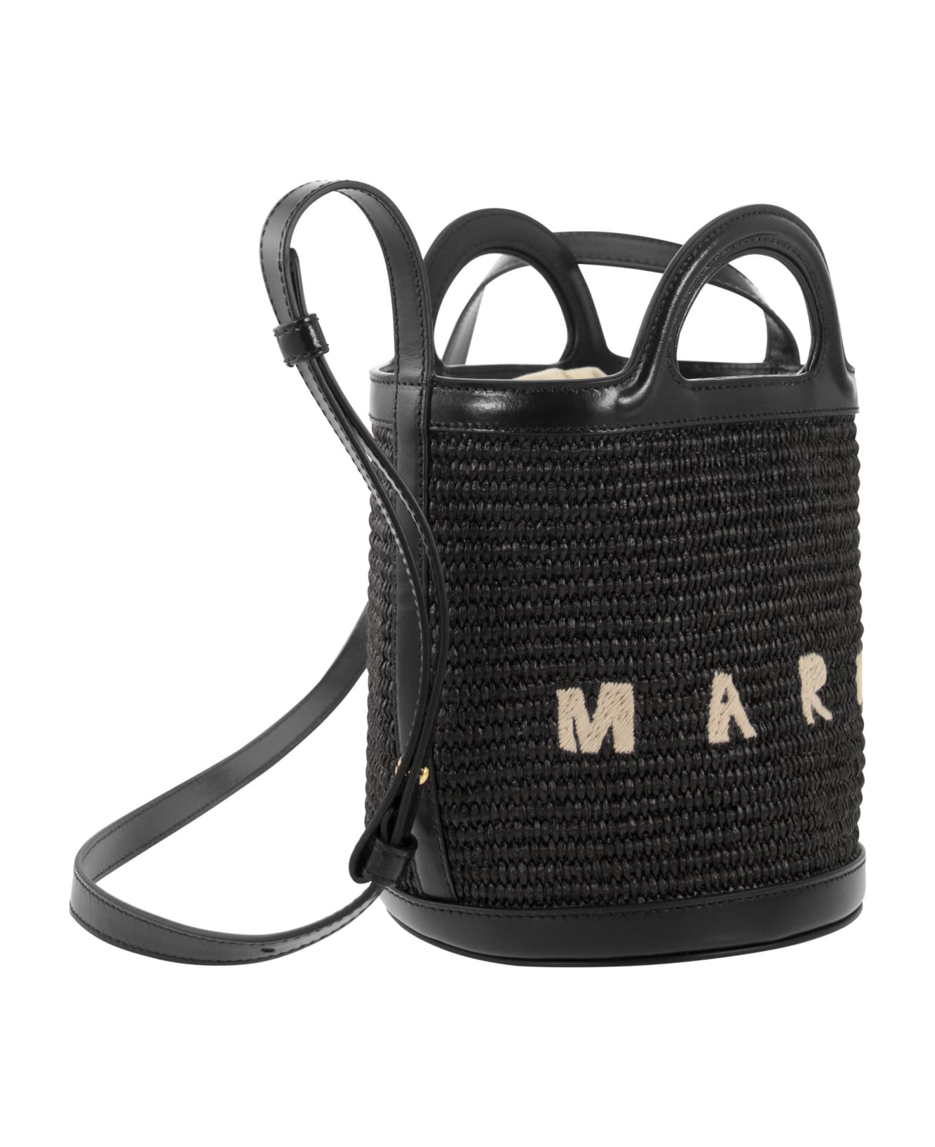 Marni Small Bucket Bag 'tropicalia' - Black ショルダーバッグ