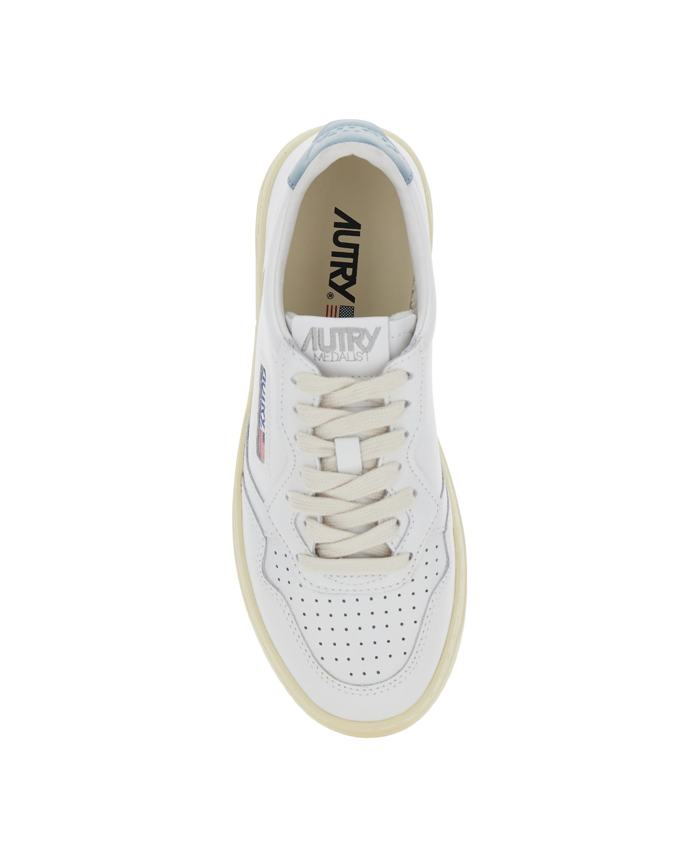 Autry 'medalist Low' White Sneakers With Logo Detail And Heel Tab In Leather Woman - White