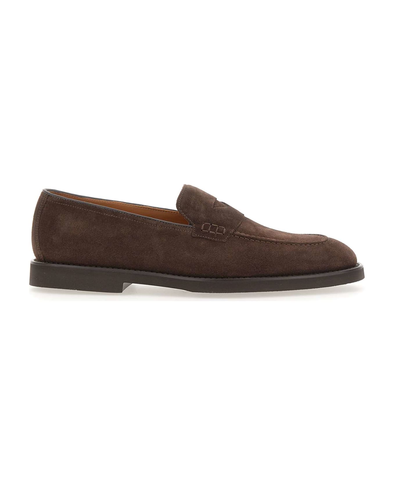Doucal's "wash" Suede Moccasins - BROWN ローファー＆デッキシューズ