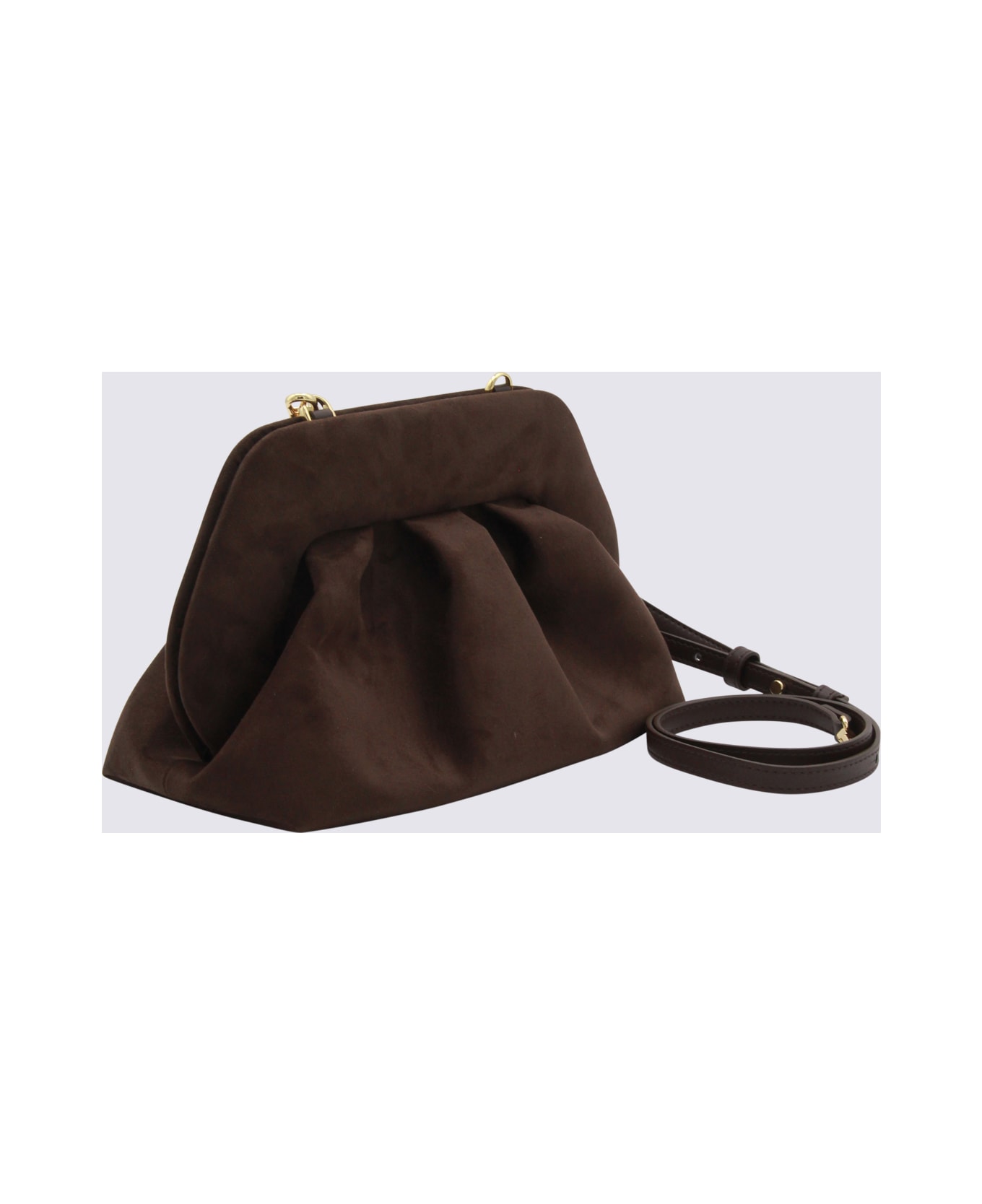 THEMOIRè Brown Suede Tia Clutch - EBONY