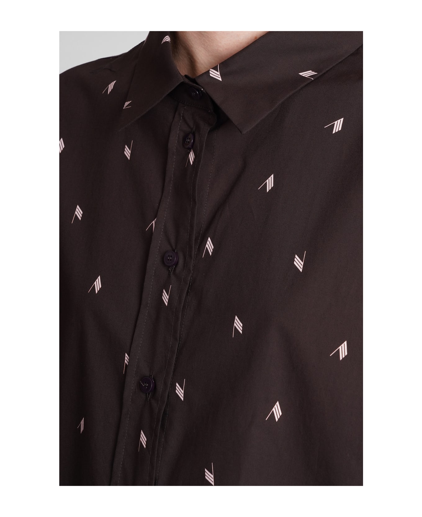 The Attico Diana Shirt In Brown Cotton - brown