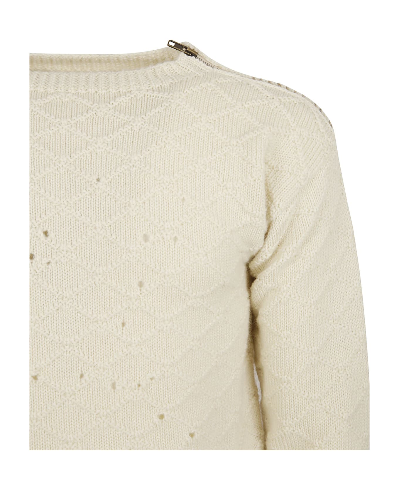 Maison Margiela Knitted Wool Sweater - Beige