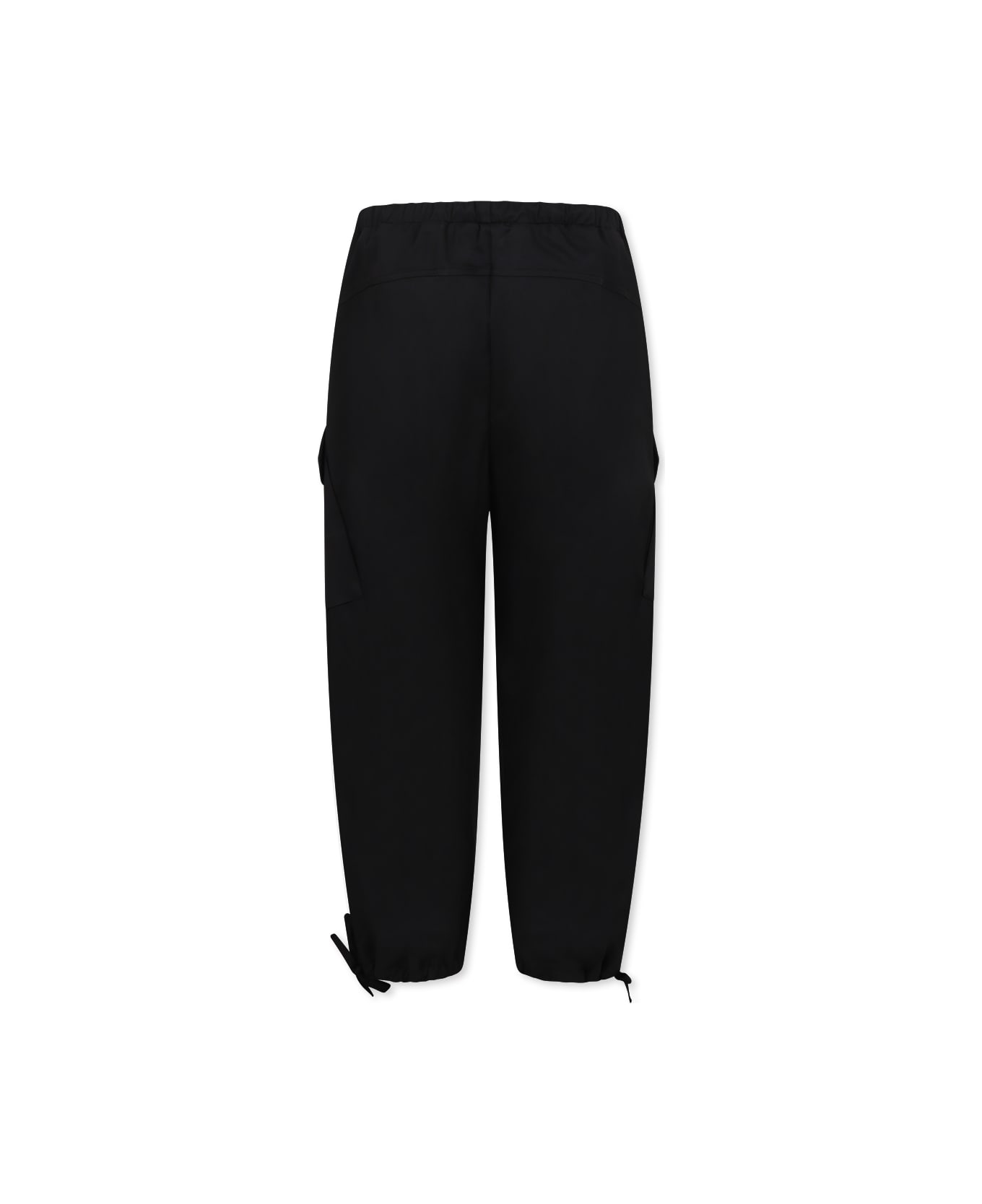 MSGM Black Trousers For Girl With Logo - Black