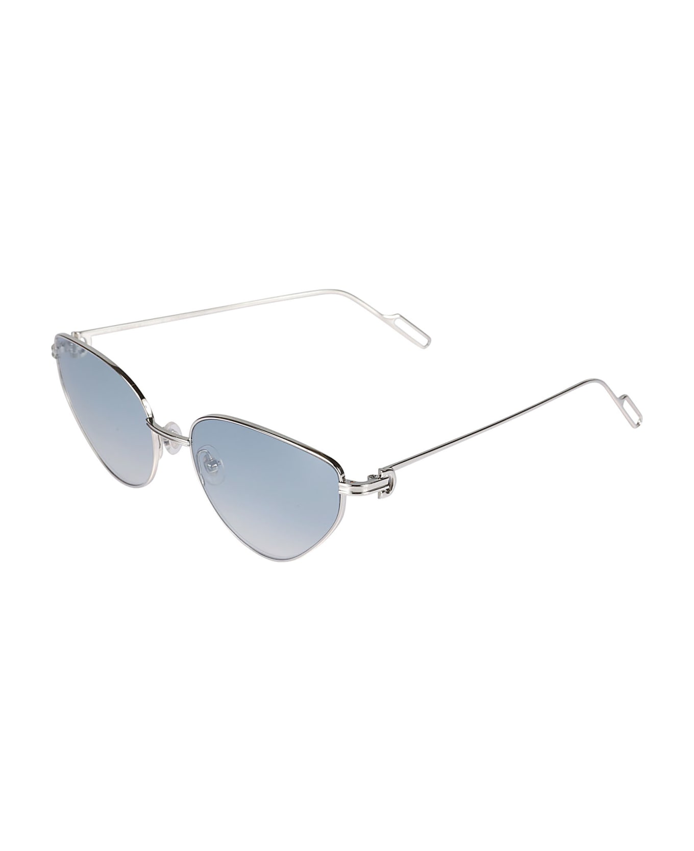 Cartier Eyewear Cat-eye Sunglasses - 006 silver silver blue